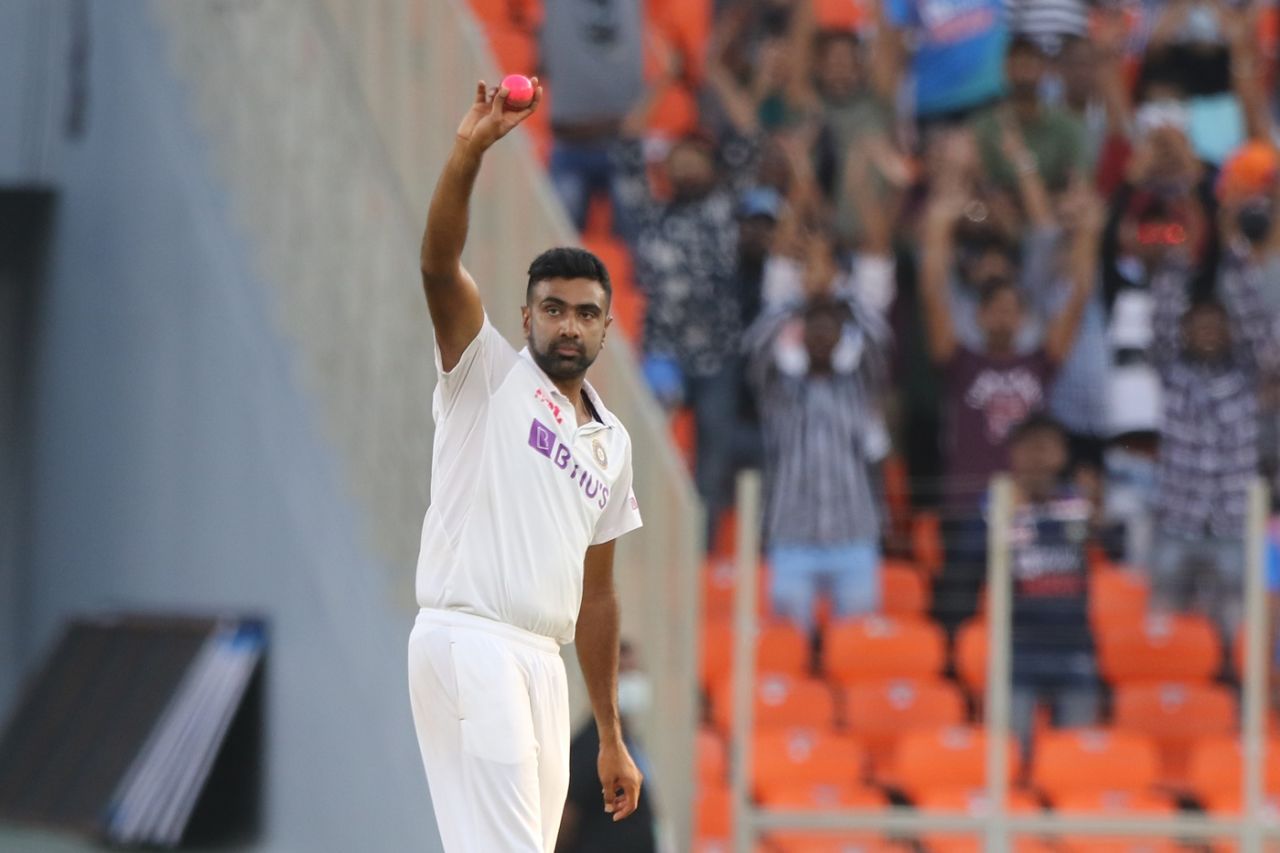 R Ashwin soaks in the applause after dismissing Jofra Archer for his 400th Test wicket, India vs England, 3rd Test, Ahmedabad, Day 2, February 25, 2021