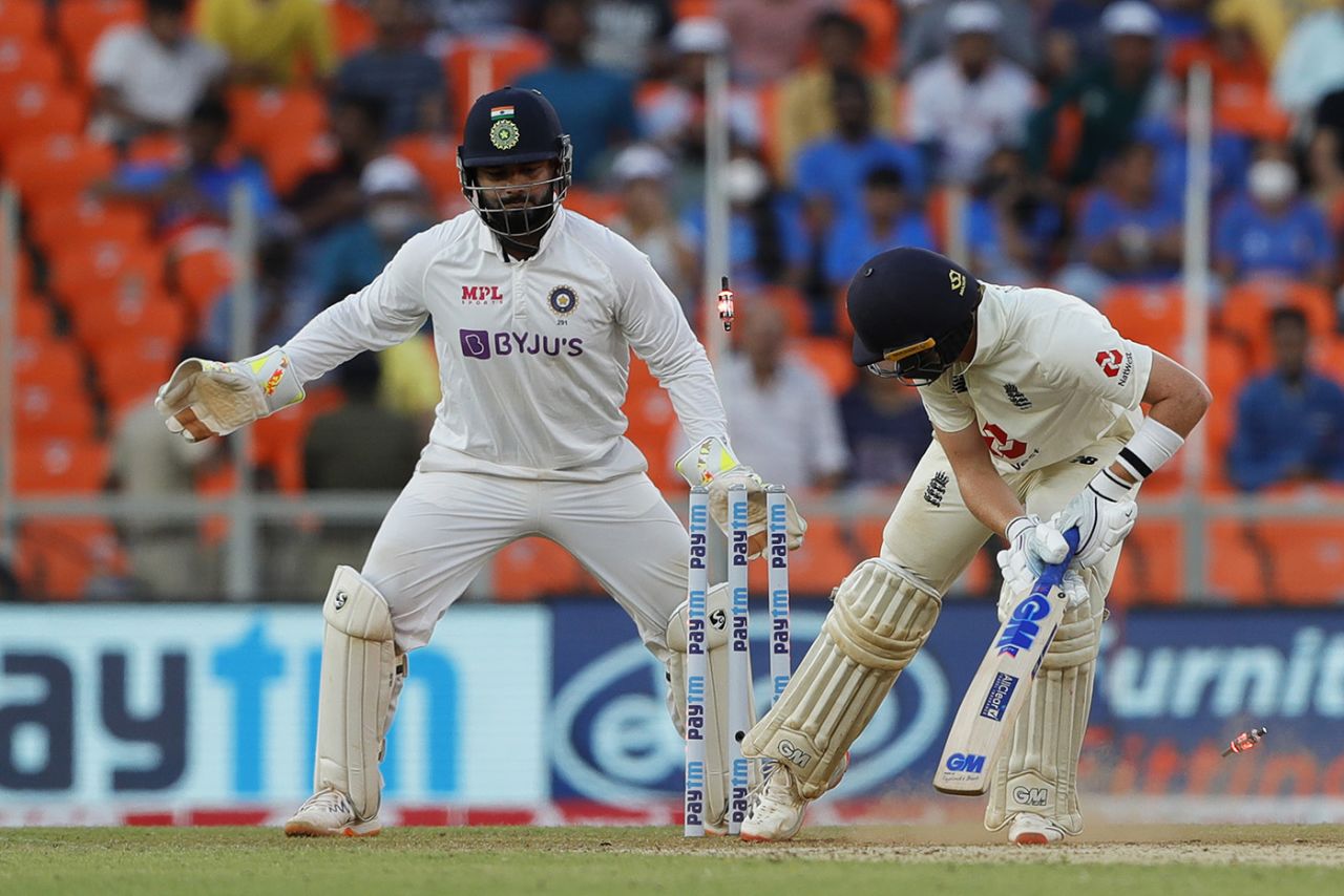 Ollie Pope is bowled by R Ashwin, his 399th Test wicket, India vs England, 3rd Test, Ahmedabad, 2nd day, February 25, 2021