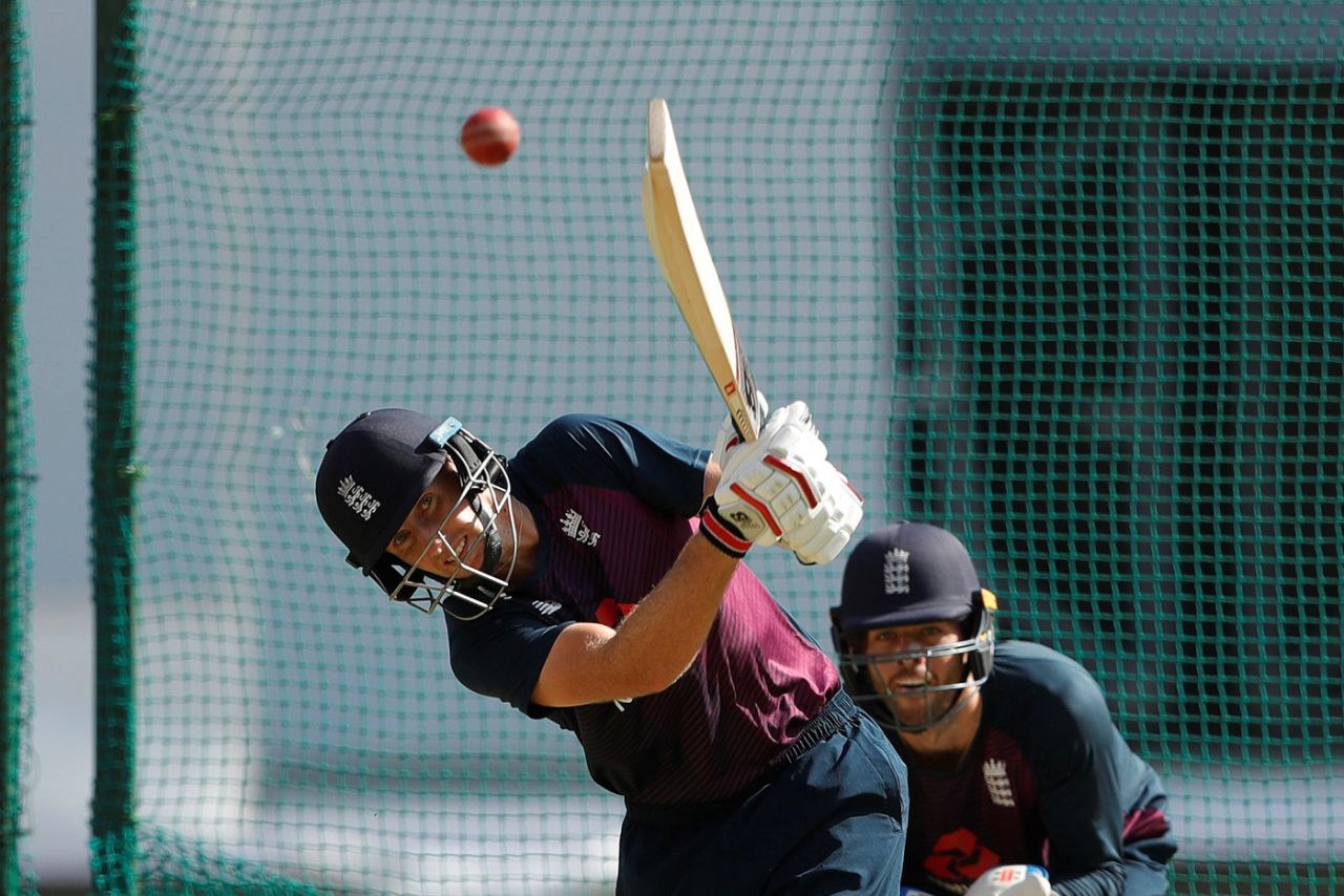 Joe Root and Ben Foakes during a net session, England tour of India, Ahmedabad, 2 March 2021