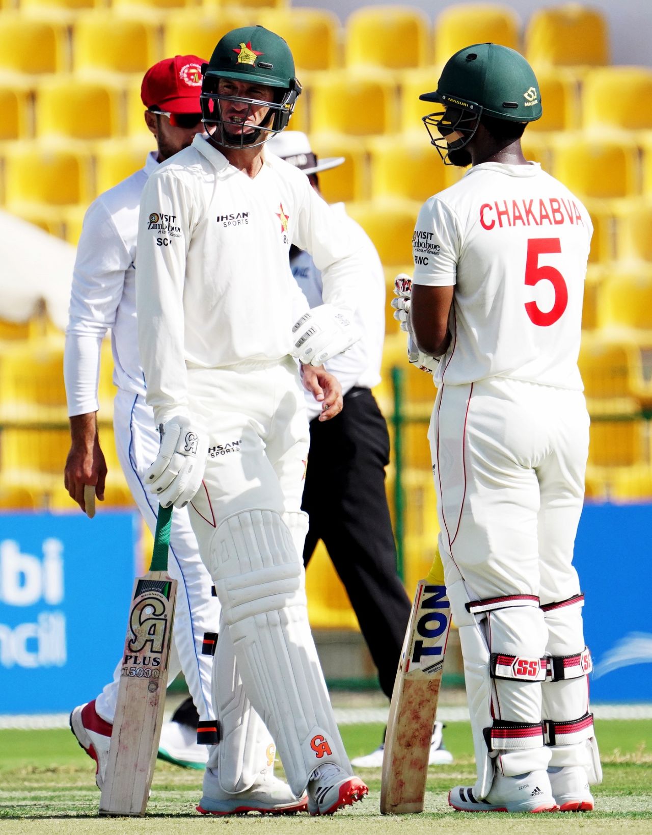 Sean Williams and Regis Chakabva put on a big partnership, Afghanistan vs Zimbabwe, 1st Test, Abu Dhabi, 2nd day, March 3, 2021