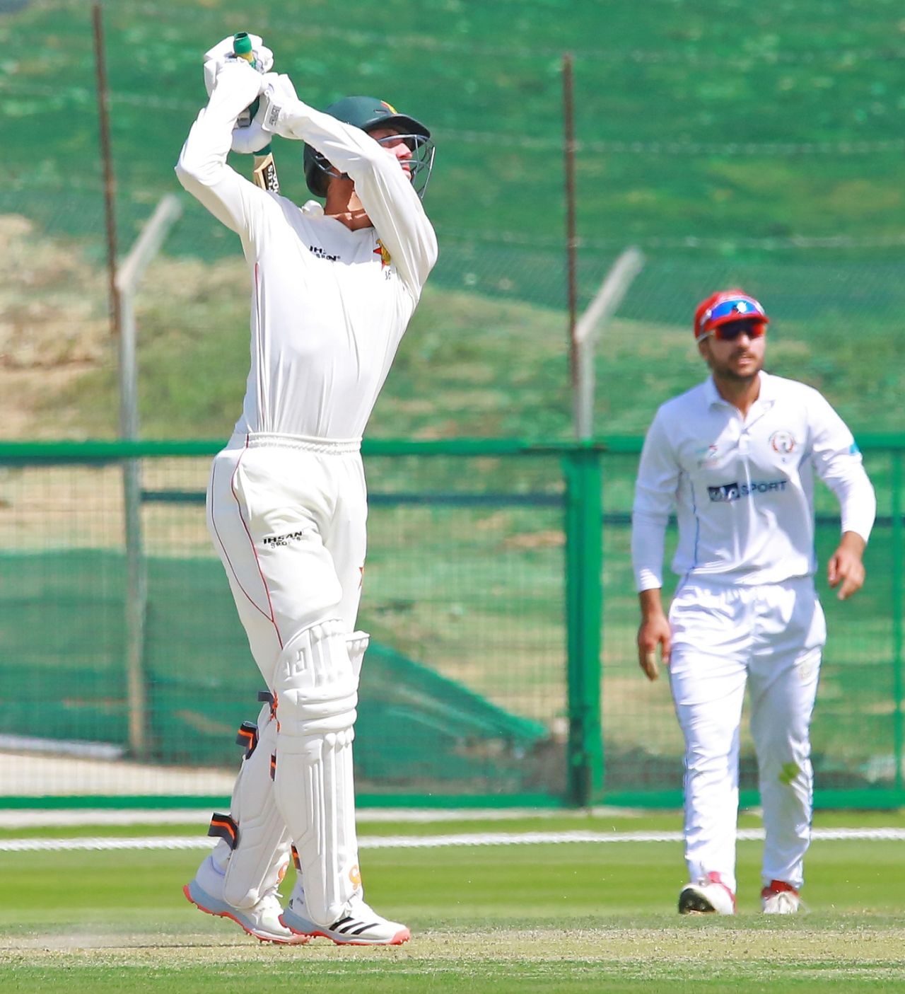 Sean Williams hits down the ground during the course of his century, Afghanistan vs Zimbabwe, 1st Test, Abu Dhabi, 2nd day, March 3, 2021