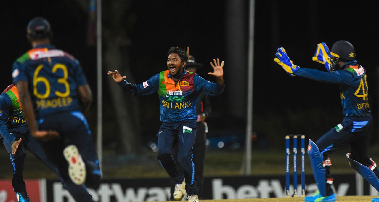 Akila Dananjaya took a hat-trick to shake West Indies, West Indies vs Sri Lanka, 1st T20I, Coolidge, March 3, 2021