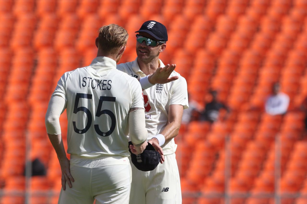 James Anderson has a word of advice for Ben Stokes, India vs England, 4th Test, Ahmedabad, 2nd Day, March 5, 2021