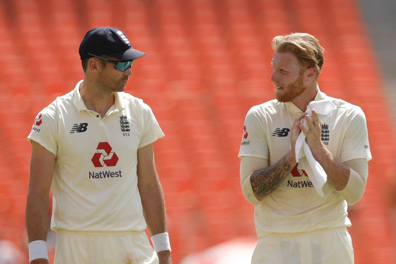 James Anderson and Ben Stokes chat in the middle, India vs England, 4th Test, Ahmedabad, 2nd Day, March 5, 2021