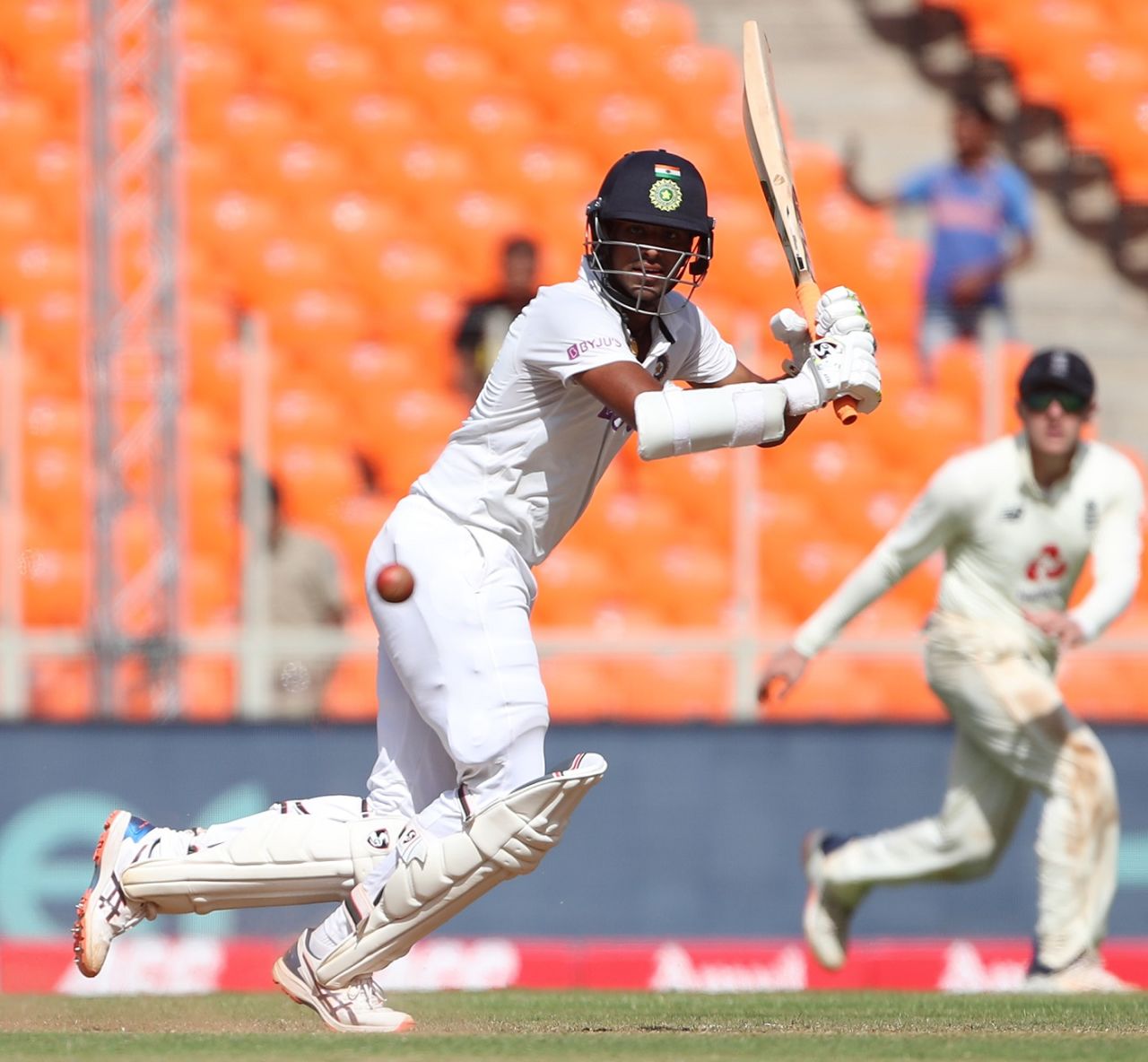 Washington Sundar plays to the leg side, India vs England, 4th Test, Ahmedabad, 2nd day, March 5, 2021