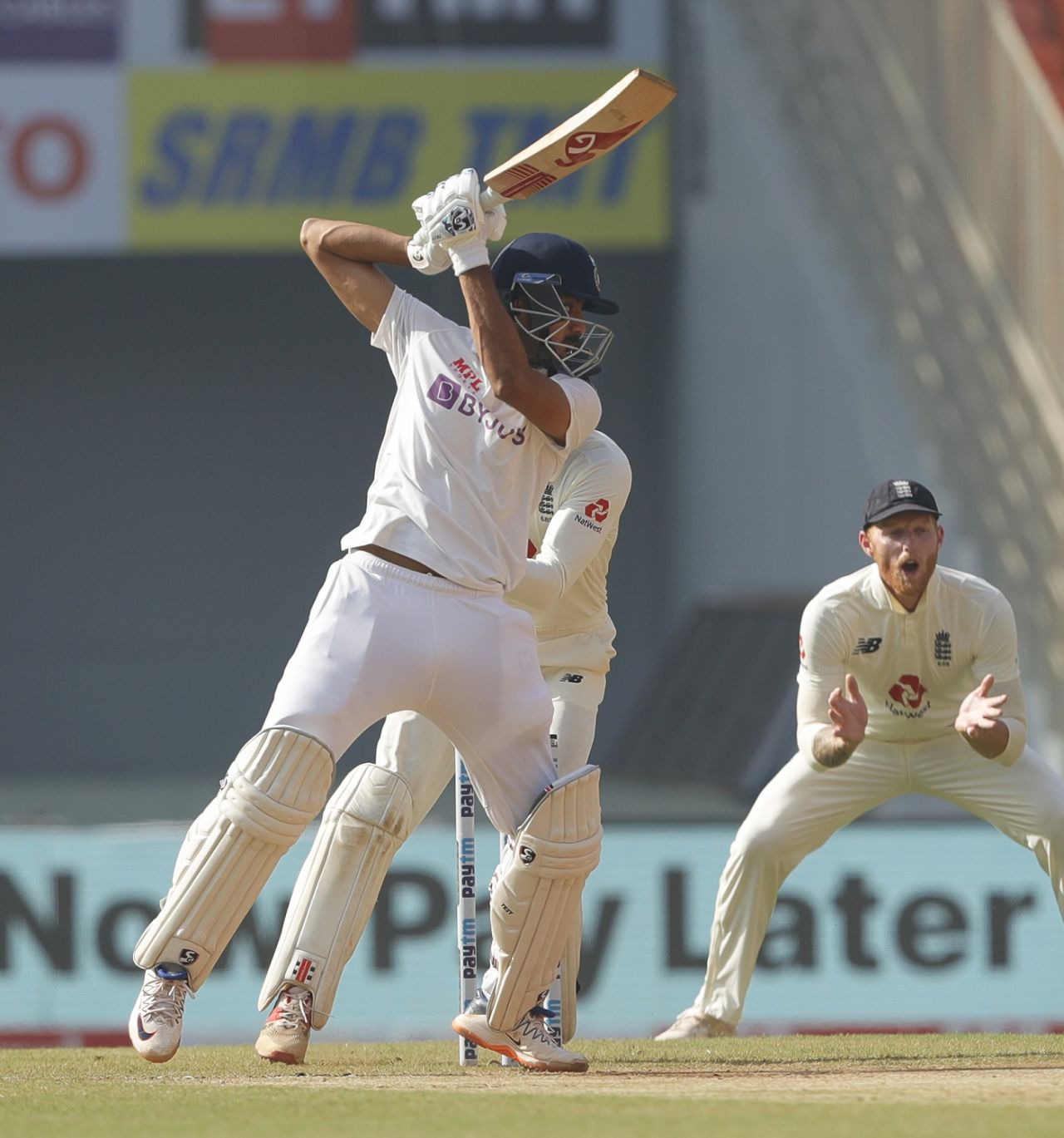Axar Patel plays a cut, India vs England, 4th Test, Ahmedabad, 3rd day, March 6, 2021

