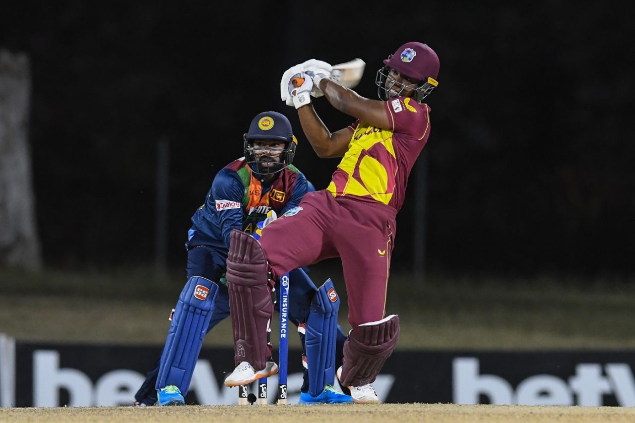 Evin Lewis pulls one away, West Indies vs Sri Lanka, 3rd T20I, Coolidge, March 7, 2021