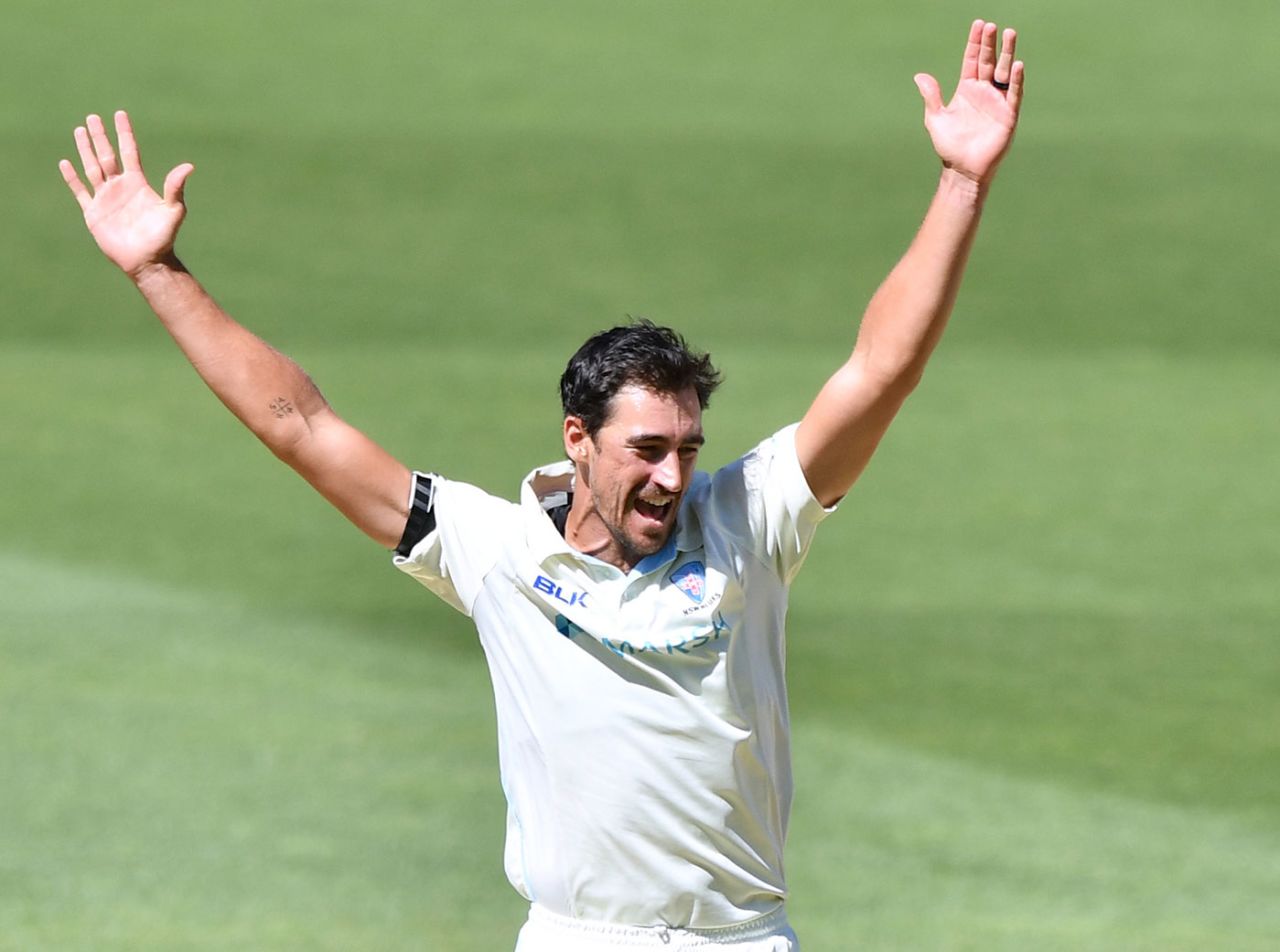 Mitchell Starc made early breakthroughs, South Australia vs New South Wales, Sheffield Shield, Adelaide, March 8, 2021