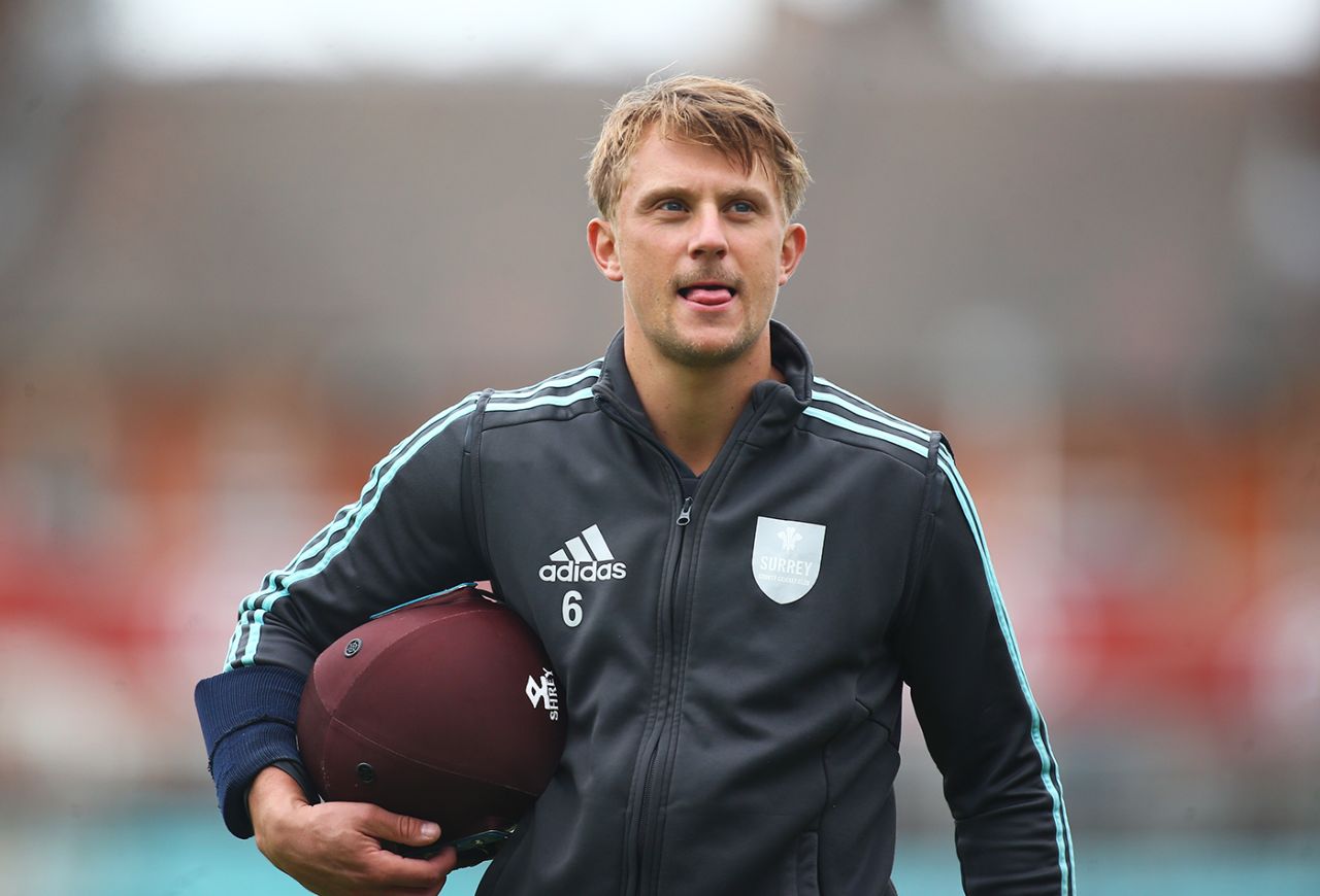 Scott Borthwick looks on, Surrey v Essex, Vitality Blast, The Oval, August 30, 2020