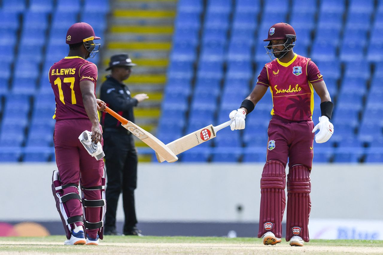 Evin Lewis and Shai Hope shared a strong opening partnership, West Indies vs Sri Lanka, 1st ODI, North Sound, March 10, 2021