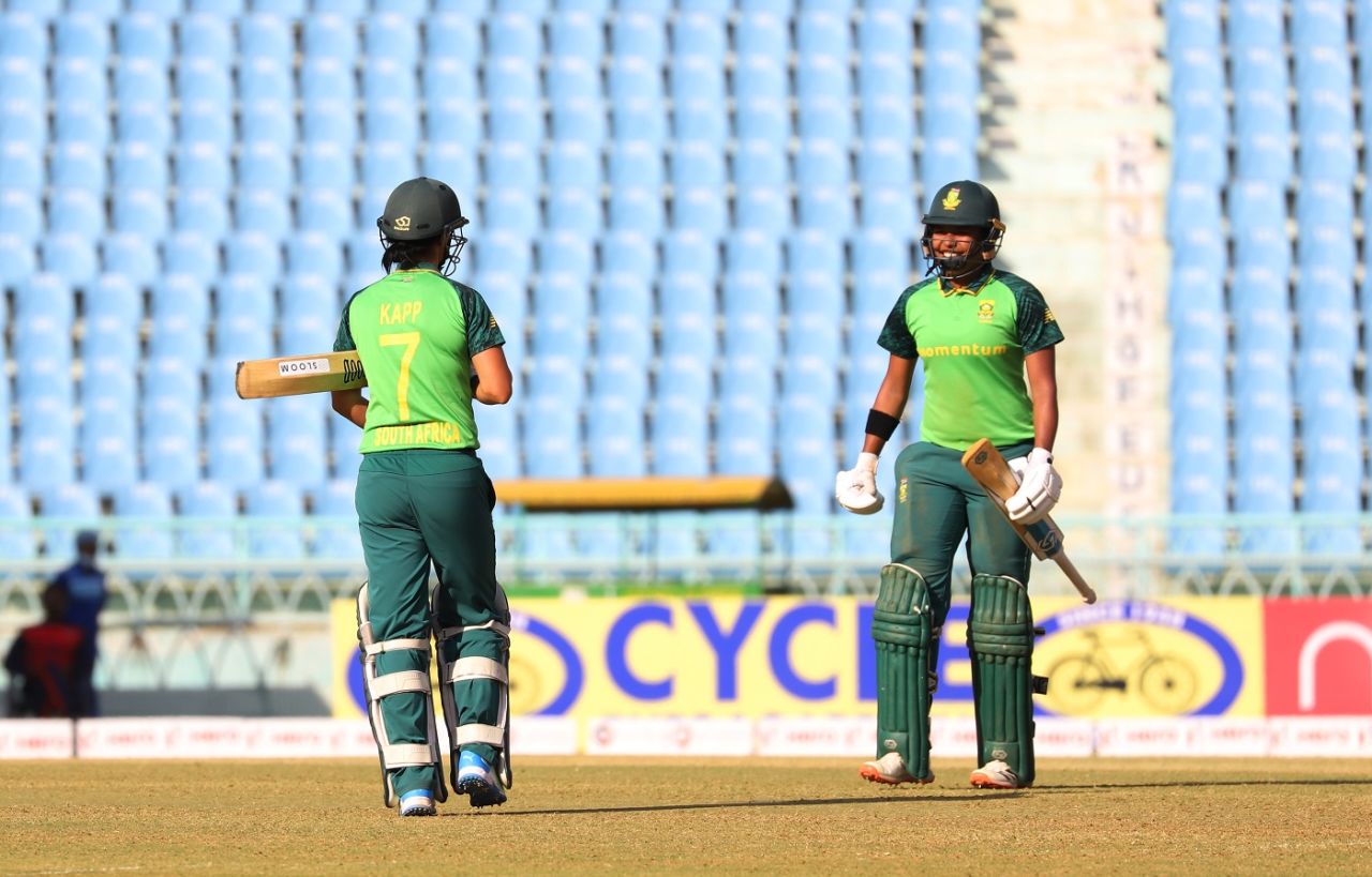 Lara Goodall and Marizanne Kapp are stoked upon sealing South Africa's highest successful chase, India Women vs South Africa Women, 4th ODI, Lucknow, March 14, 2021