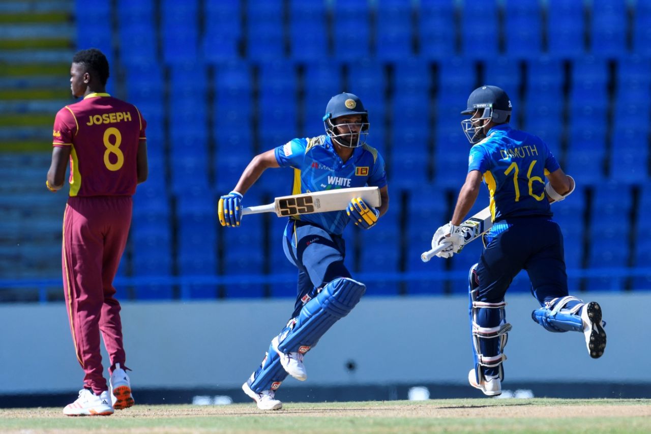 Openers Danushka Gunathilaka and Dimuth Karunaratne laid a platform for Sri Lanka, West Indies vs Sri Lanka, 3rd ODI, North Sound, March 14, 2021