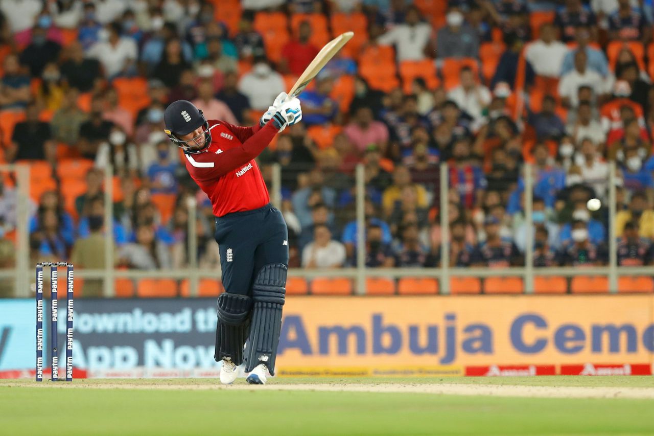 Jason Roy goes for a big heave, India vs England, 2nd T20I, Ahmedabad, March 14, 2021