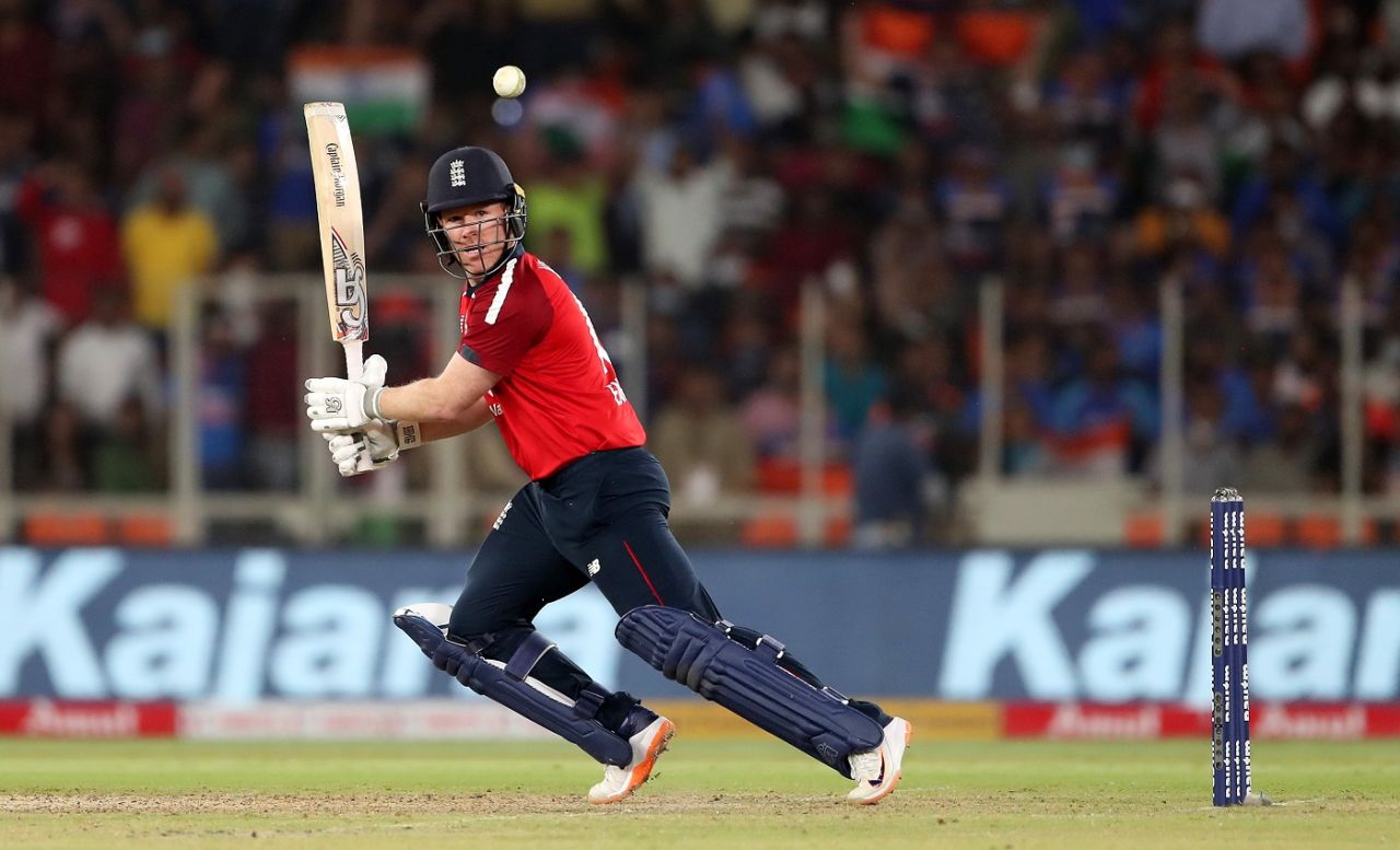 Eoin Morgan targets the off side, India vs England, 2nd T20I, Ahmedabad, March 14, 2021