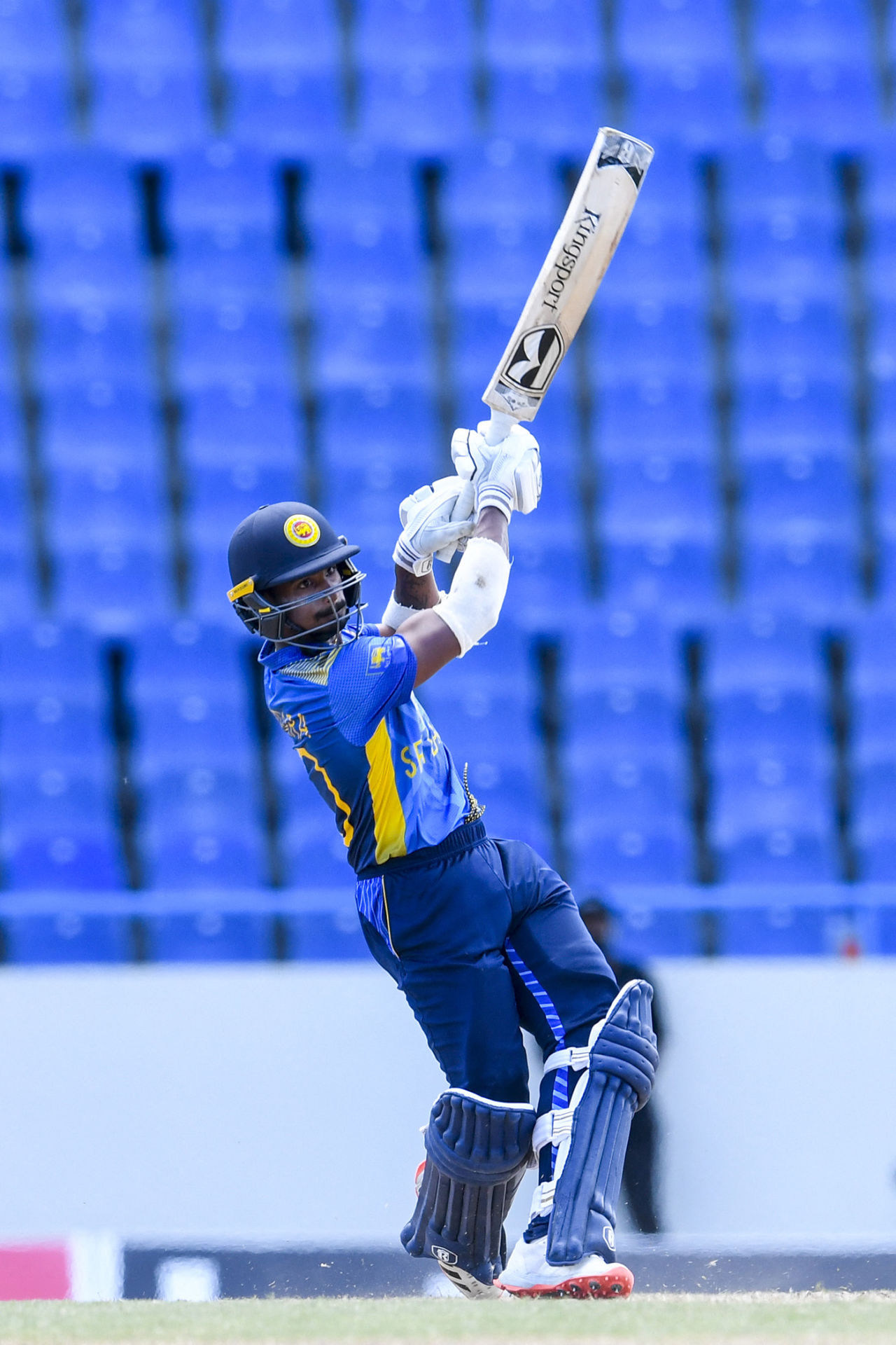 Ashen Bandara hits out, West Indies vs Sri Lanka, 3rd ODI, North Sound, March 14, 2021