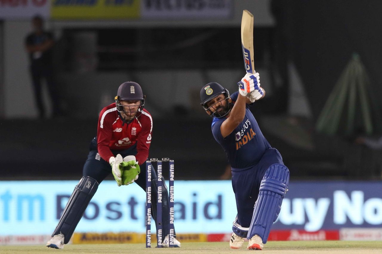 Rohit Sharma hit the first ball of the match for six, India vs England, 4th T20I, Ahmedabad, March 18, 2021