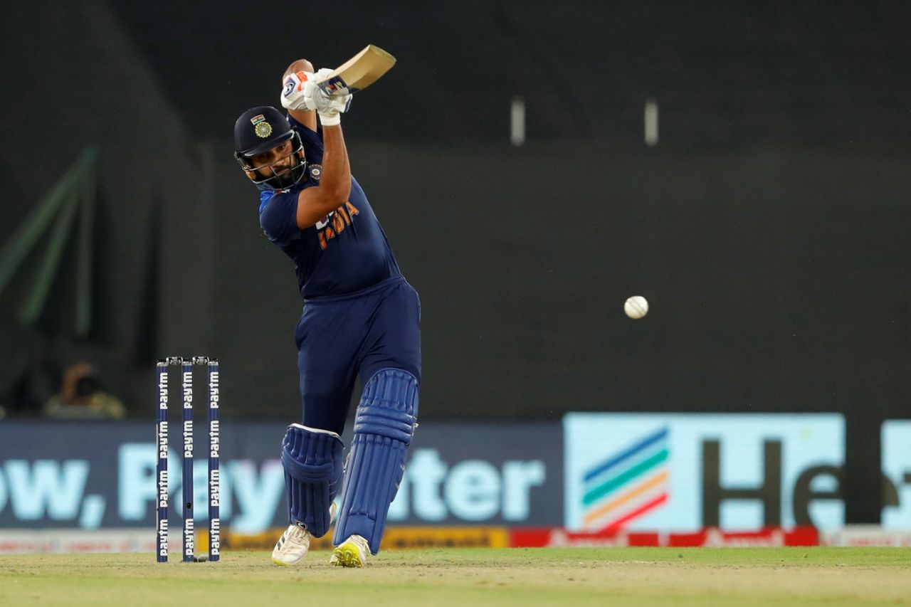 Rohit Sharma stroked his way to 64 off 34, India vs England, 5th T20I, Ahmedabad, March 20, 2021