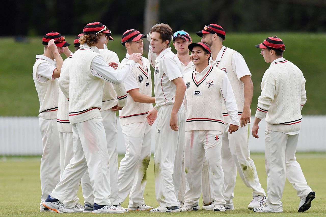 Canterbury celebrate a wicket, Canterbury vs Northern Districts, Plunket Shield, Rangiora, November 6, 2020