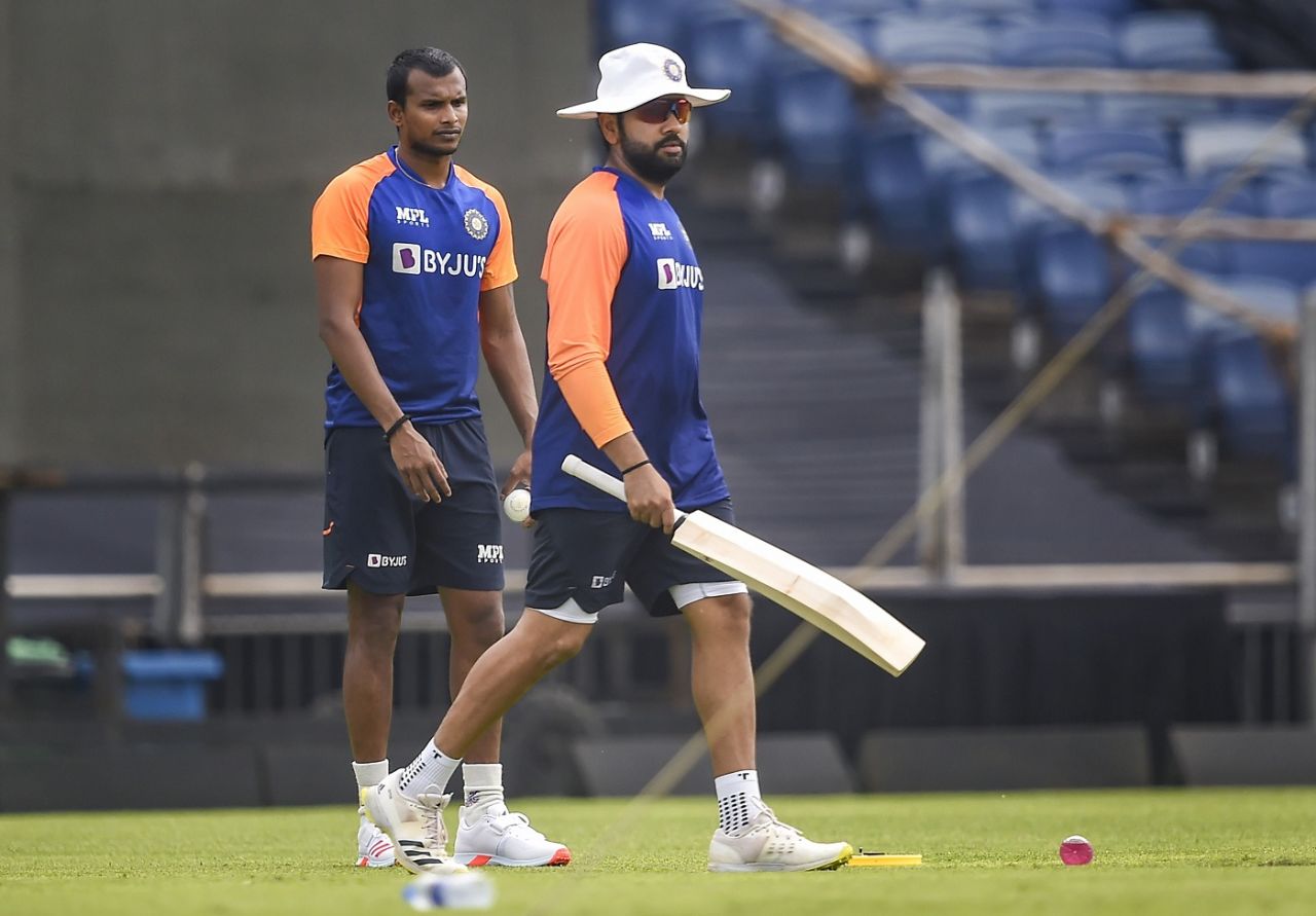 T Natarajan and Rohit Sharma tune up for the ODI series opener against England, Pune, March 22, 2021