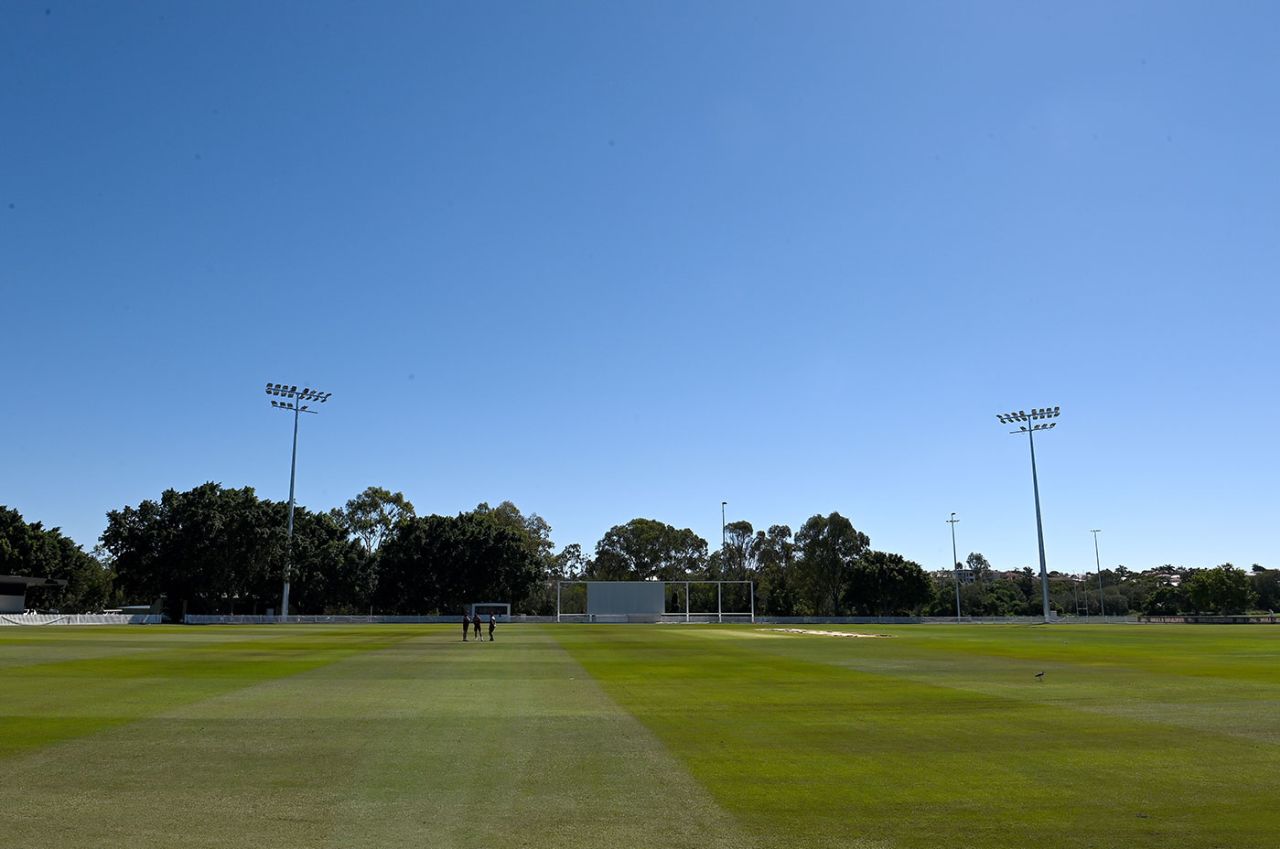 Recent heavy rain left the out at Ian Healy Oval saturated, Queensland vs South Australia, Sheffield Shield, Brisbane, March 25, 2021