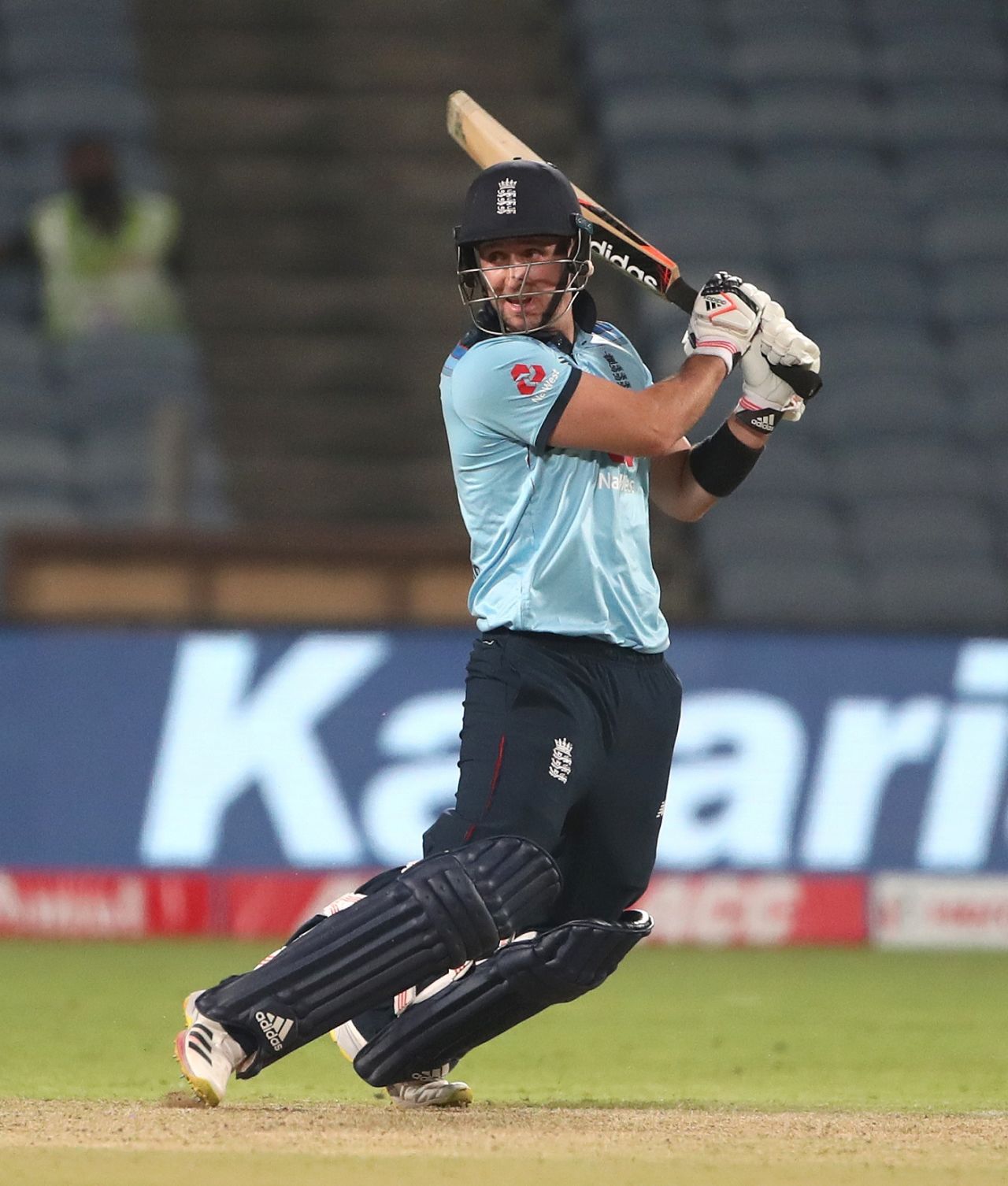Liam Livingstone playsbehind point, India vs England, 2nd ODI, Pune, March 26, 2021