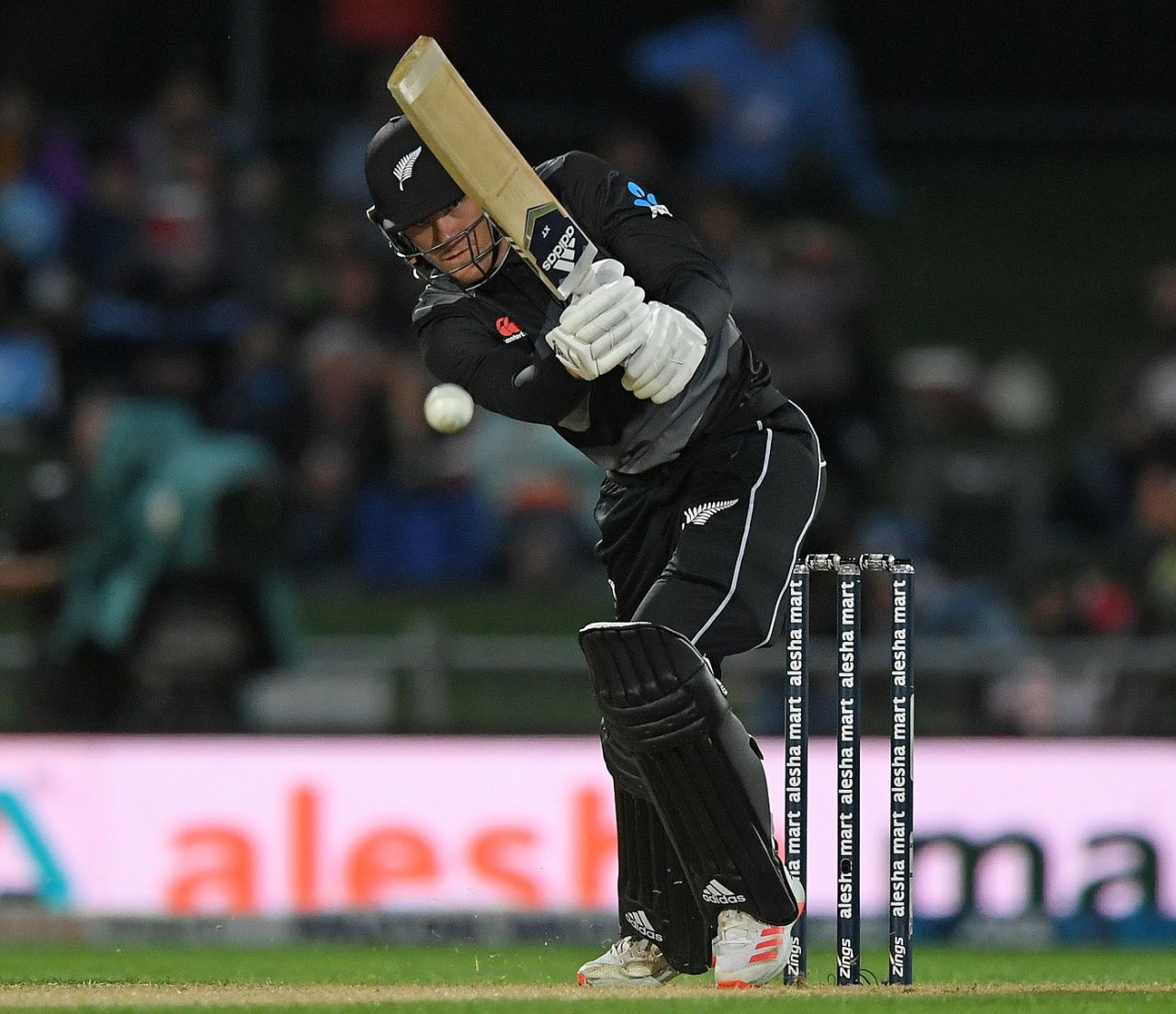 Finn Allen plays down the ground, New Zealand vs Bangladesh, 2nd T20I, Napier, March 30.2021