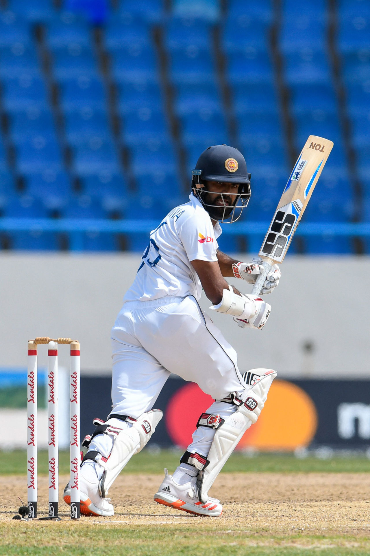 Lahiru Thirimanne flicks a boundary behind square on his way to a half-century, West Indies vs Sri Lanka, 2nd Test, 2nd Day, North Sound, March 30, 2021
