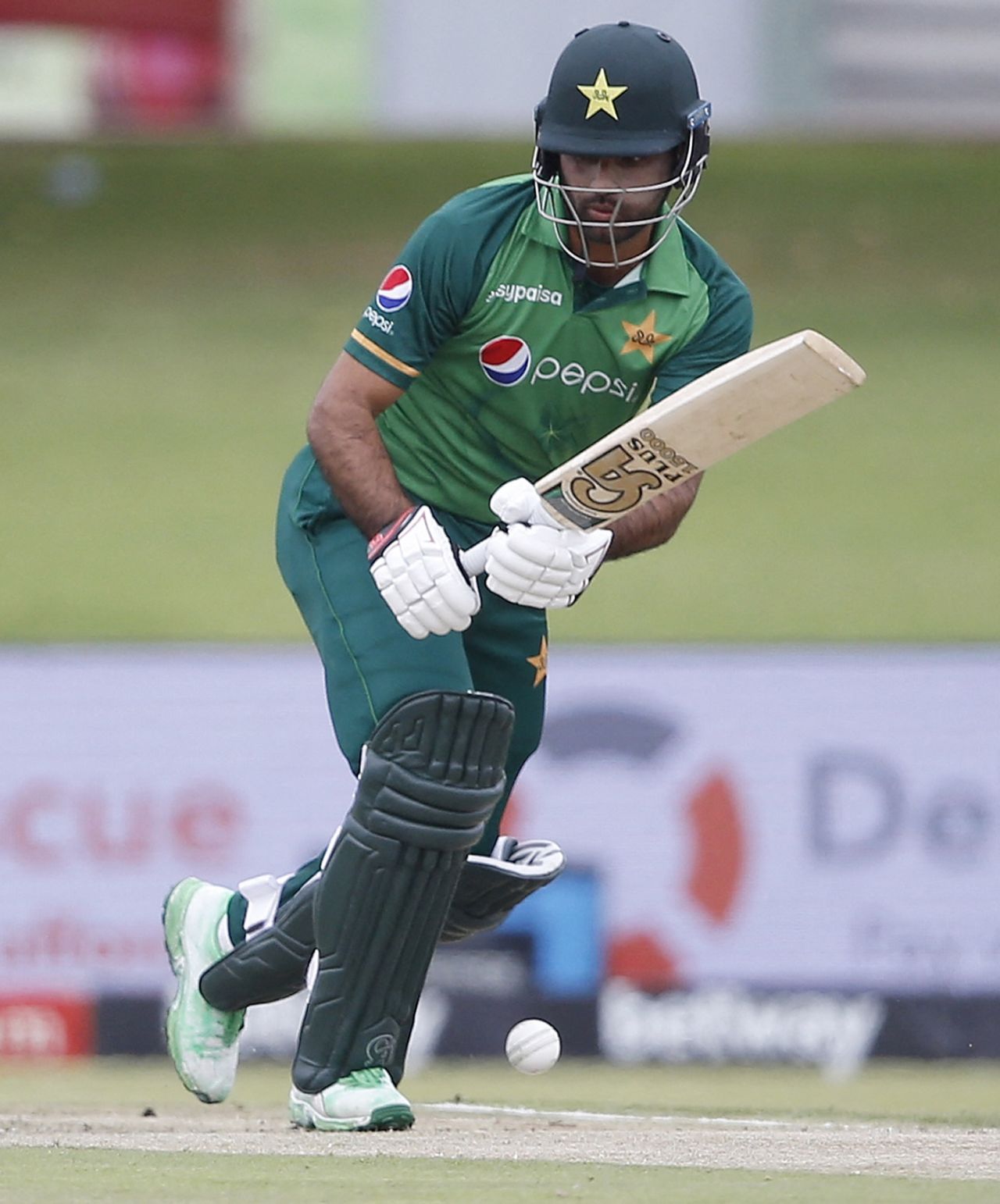 Fakhar Zaman taps the ball before setting off for a run, South Africa vs Pakistan, 3rd ODI, Centurion, April 7, 2021