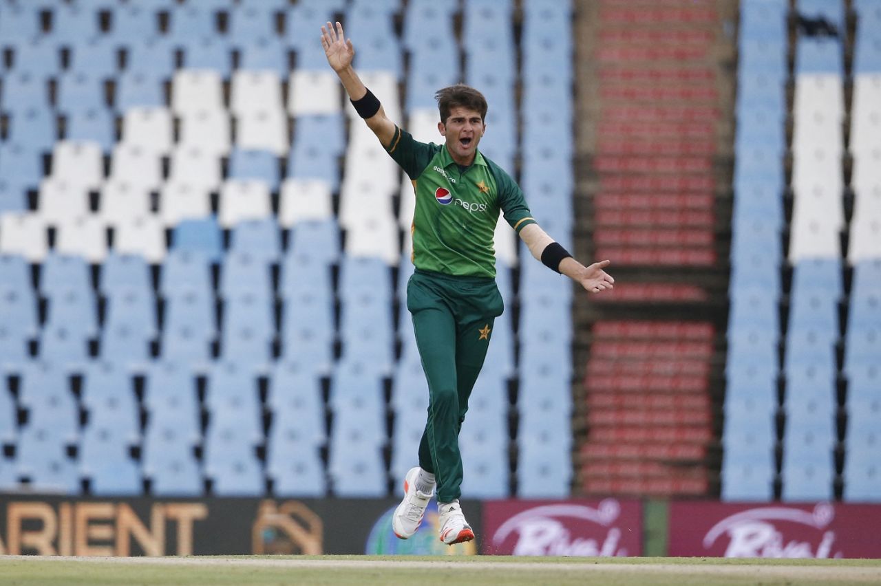 Shaheen Afridi successfully appeals for the wicket of Aiden Markram, South Africa vs Pakistan, 3rd ODI, Centurion, April 7, 2021 