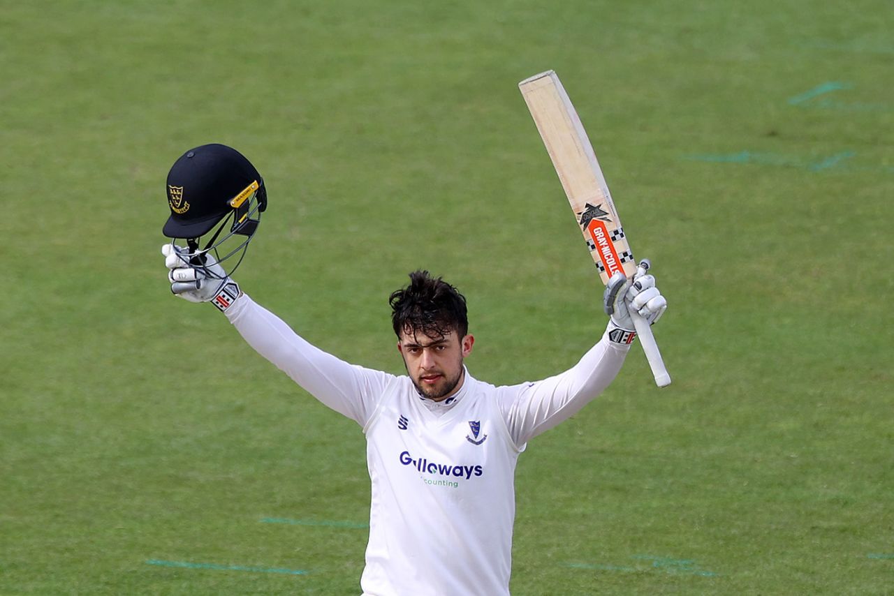 Tom Haines' hundred anchored the Sussex innings, Lancashire vs Sussex, County Championship, Old Trafford, April 8, 2021
