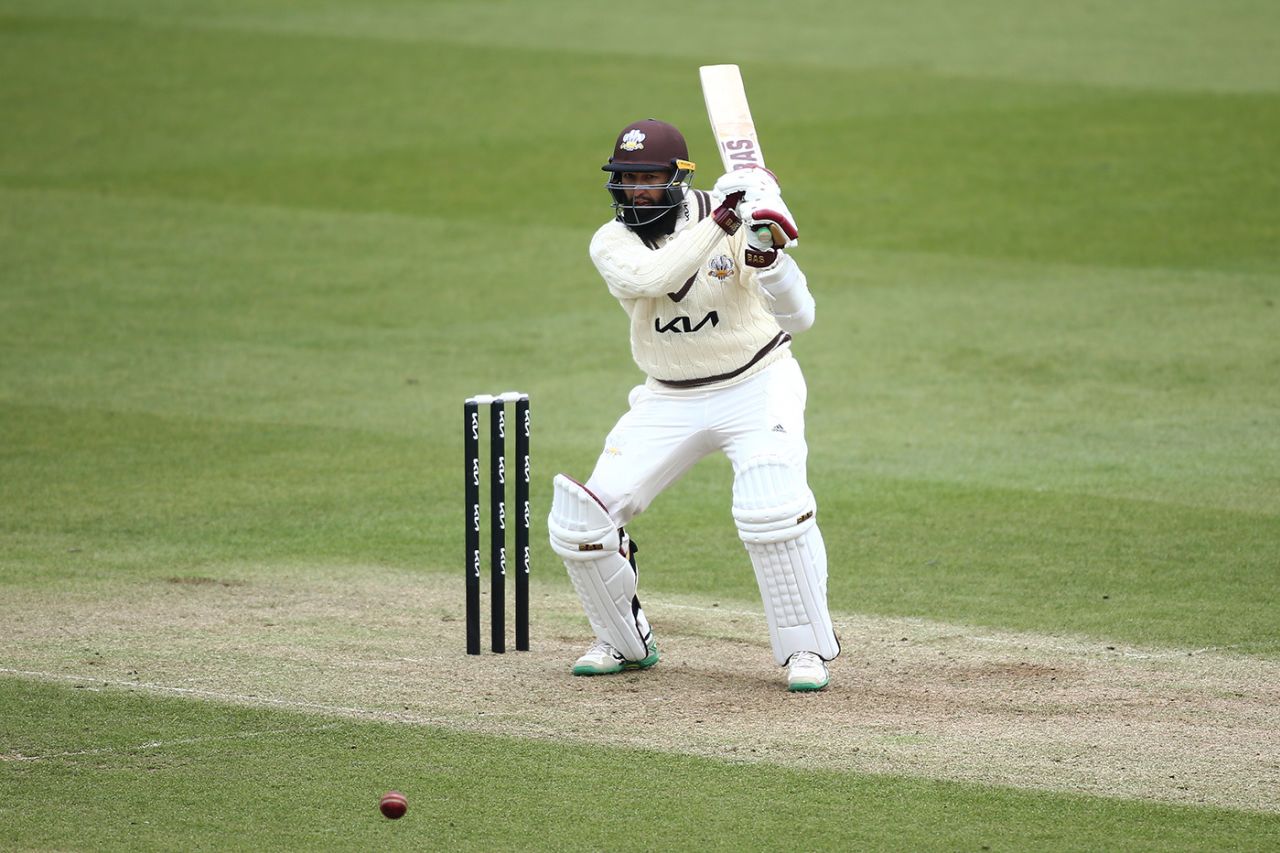 Hashim Amla drives during a pre-season match, Surrey vs Middlesex, The Oval, April 2, 2021