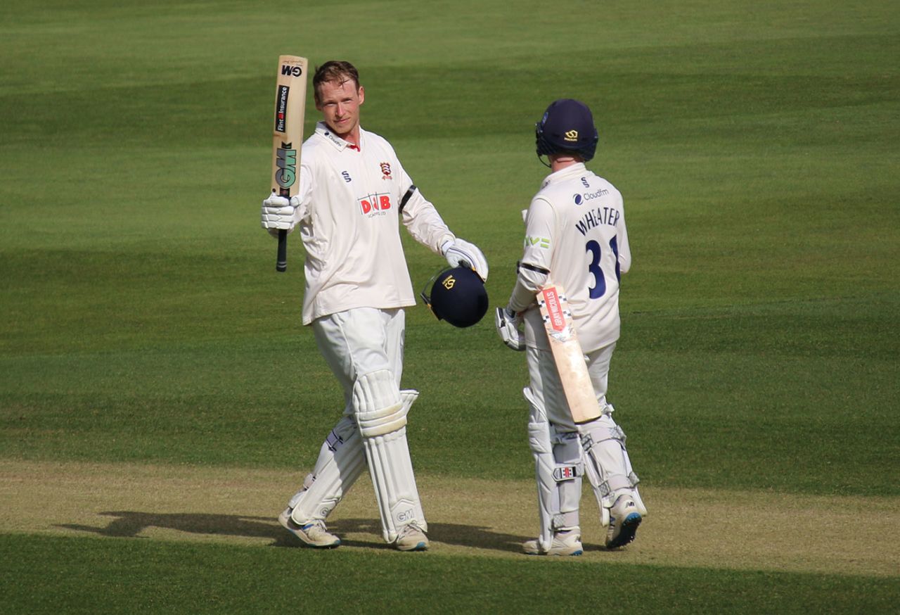 Tom Westley brings up his double-century on the second day at Chelmsford, Essex v Worcestershire, Chelmsford, 2nd day, April 9, 2021