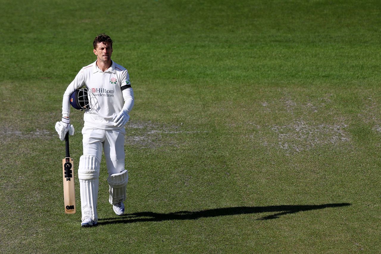 Dane Vilas finished the day unbeaten on 158, Lancashire vs Sussex, County Championship, Old Trafford, April 9, 2021