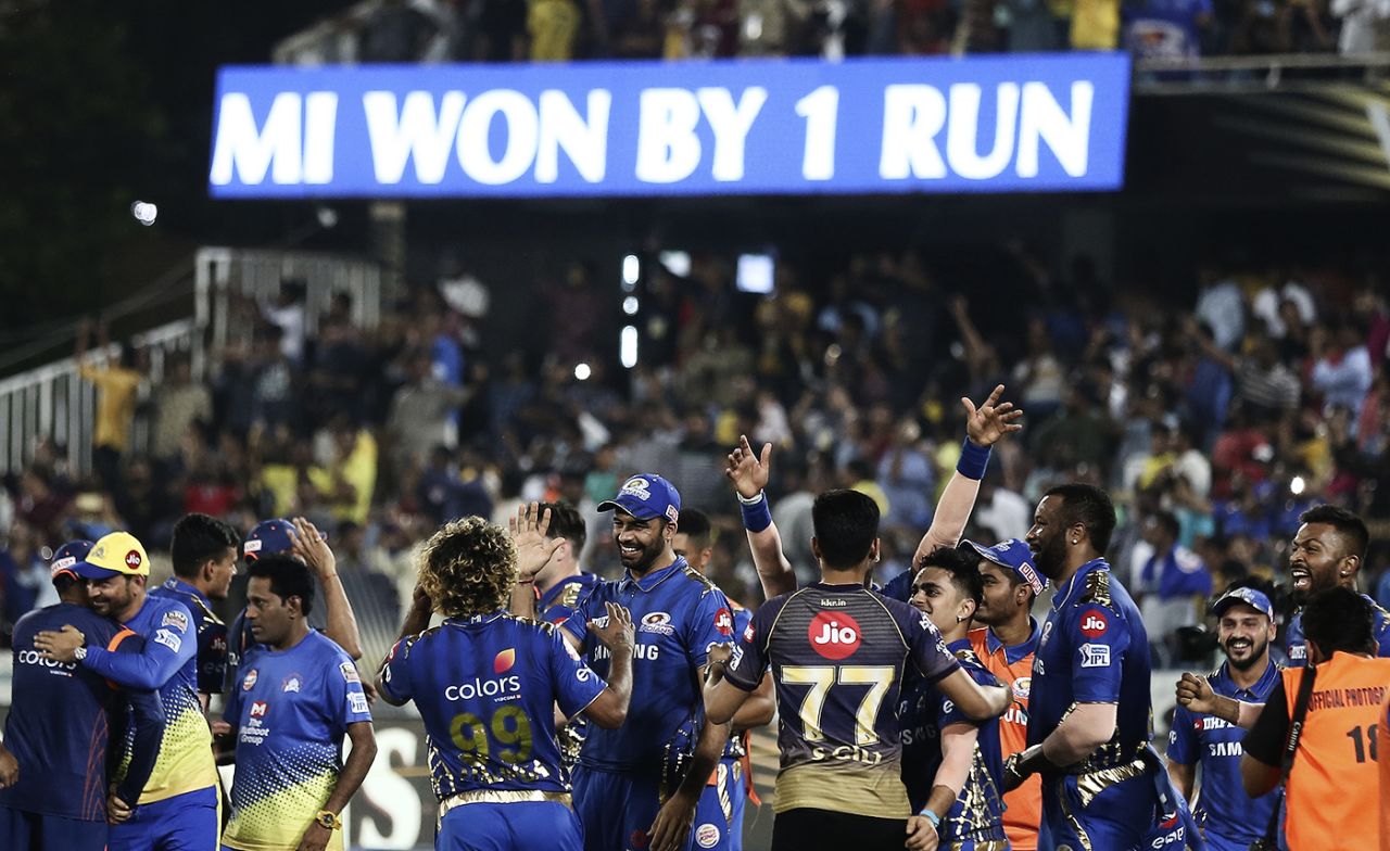 Mumbai won the final by one run, Mumbai Indians v Chennai Super Kings, IPL 2019 final, Hyderabad, May 12, 2019