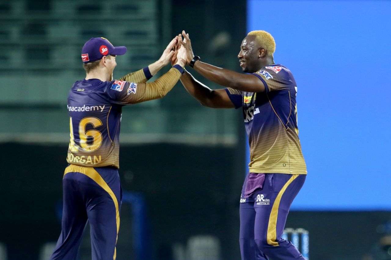 Andre Russell struck twice in his first over, Kolkata Knight Riders vs Mumbai Indians, IPL 2021, Chennai, April 13, 2021