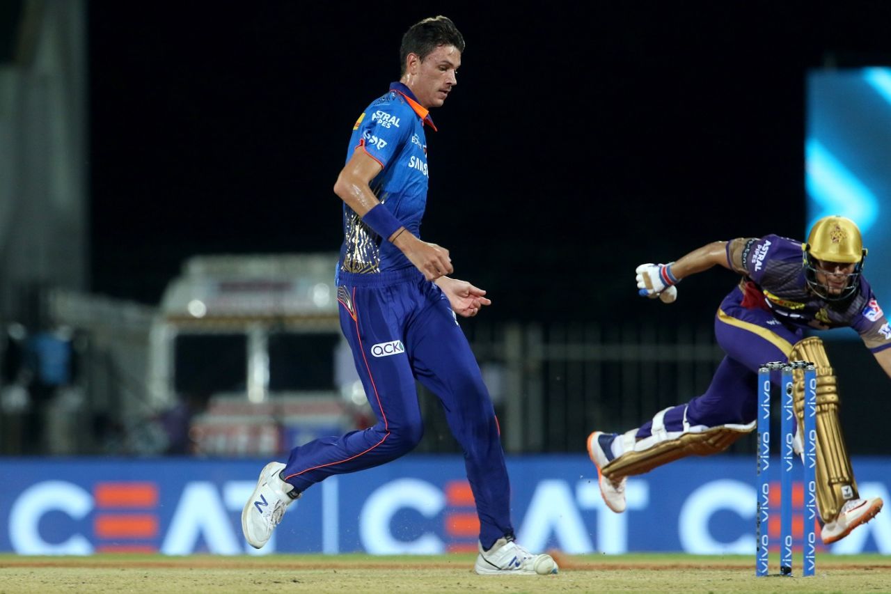 Marco Jansen misses an opportunity to run Shubman Gill out, Kolkata Knight Riders vs Mumbai Indians, IPL 2021, Chennai, April 13, 2021