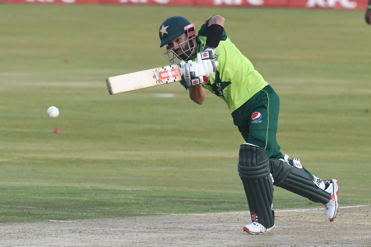 Mohammad Rizwan punches one in the direction of midwicket, South Africa vs Pakistan, 3rd T20I, Centurion, April 14, 2021