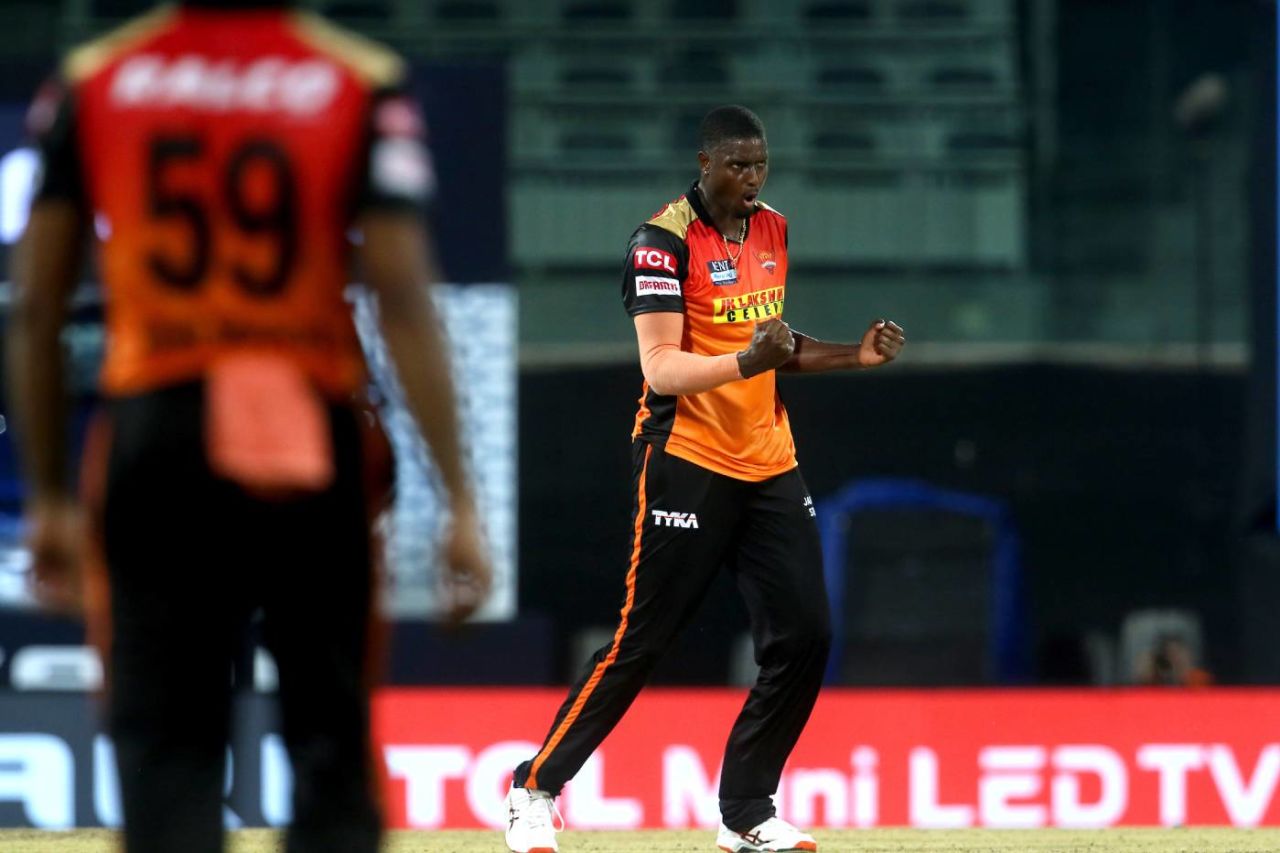 Jason Hoder finished with three wickets in his first game of the season, Sunrisers Hyderabad vs Royal Challengers Bangalore, IPL 2021, April 14 2021