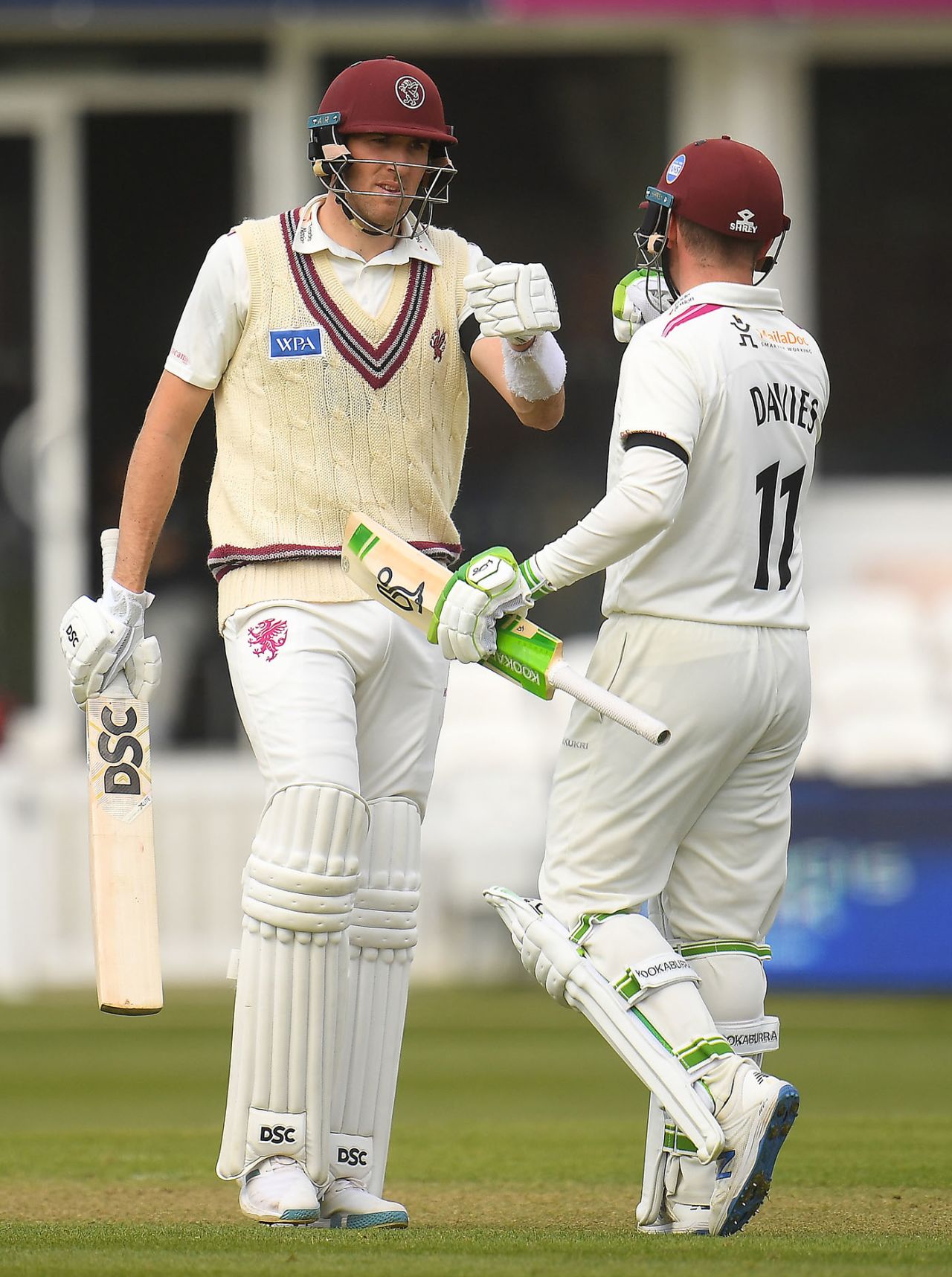 Craig Overton and Steven Davies put on a strong partnership for the sixth wicket, LV= Insurance County Championship, Somerset vs Gloucestershire, Taunton, April 15, 2021