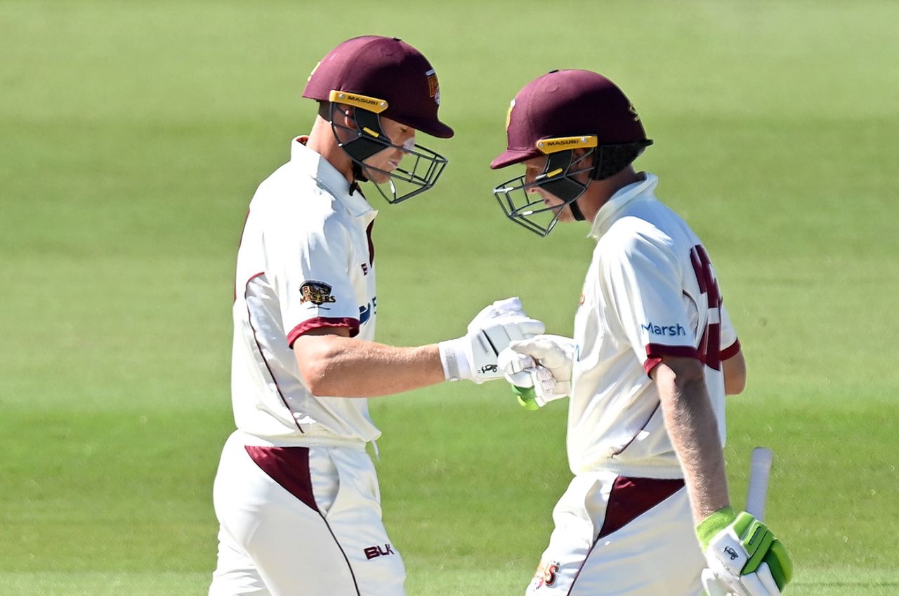 Marnus Labuschagne and Bryce Street built their second-wicket stand, Queensland vs New South Wales, Sheffield Shield final, Allan Border Field, April 16, 2021