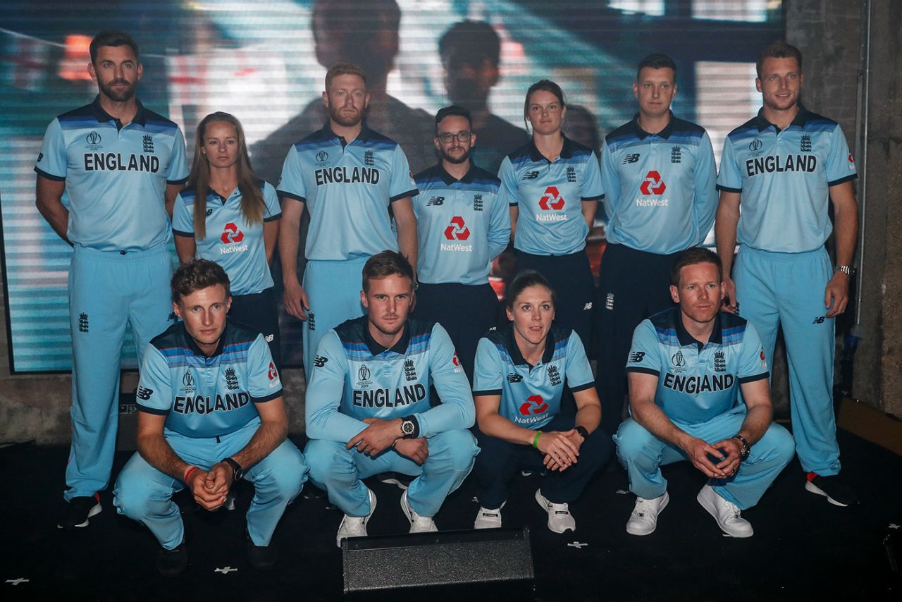England players pose in the new World Cup kit, London, May 21, 2019