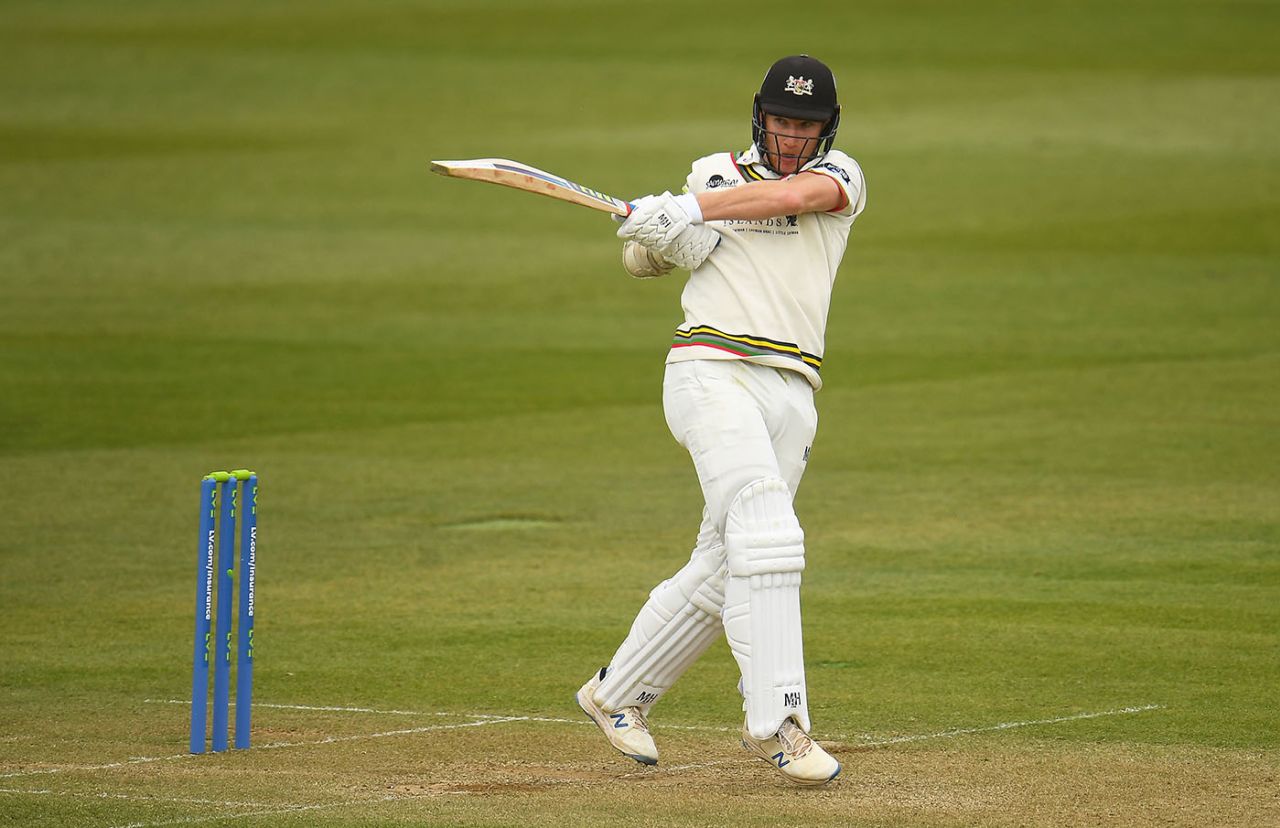James Bracey pulls to the leg side, LV= Insurance County Championship, Somerset vs Gloucestershire, Taunton, April 16, 2021