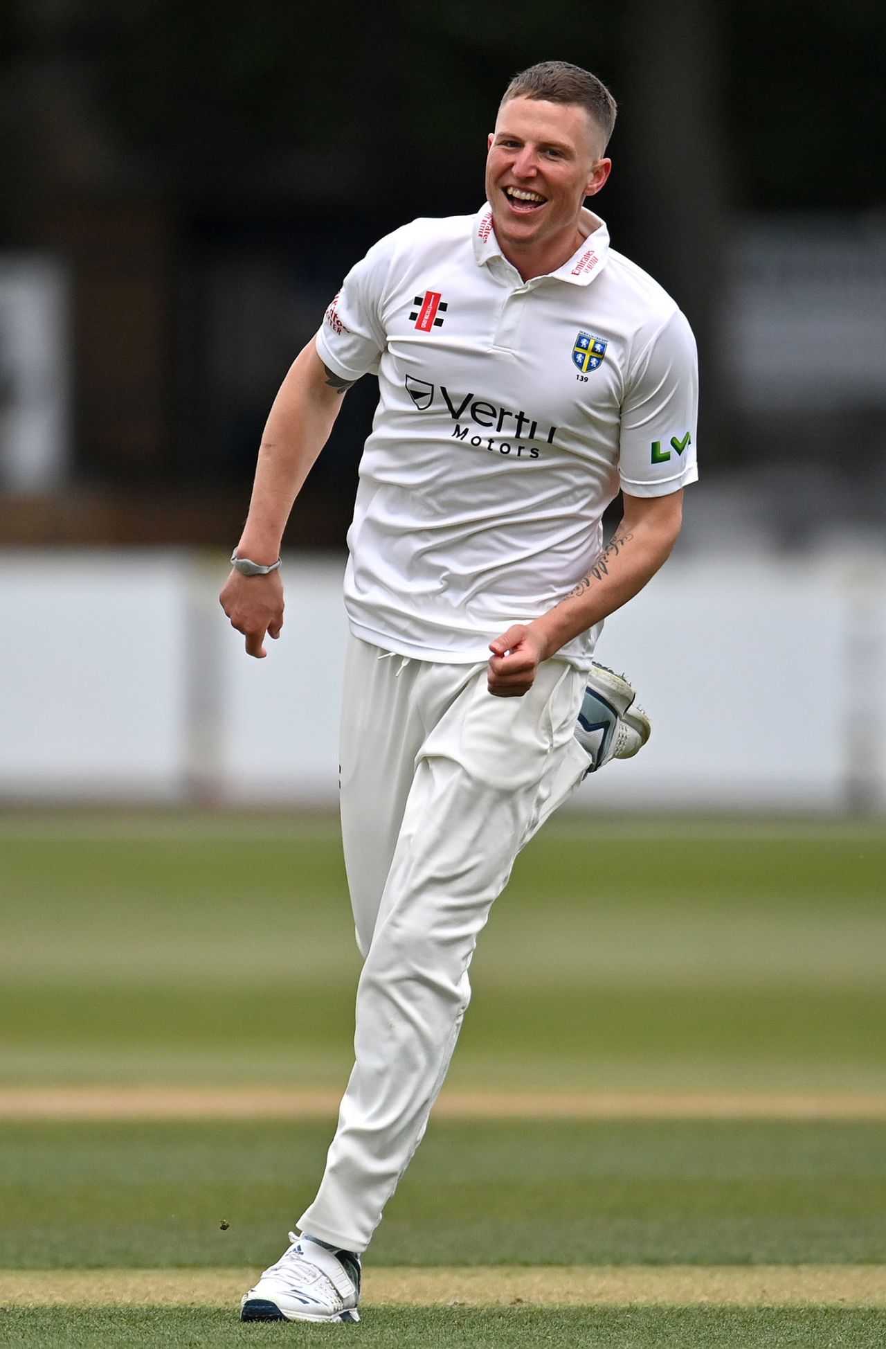 Brydon Carse celebrates a wicket, LV= Insurance County Championship, Essex vs Durham, Cloudfm County Ground, April 15, 2021