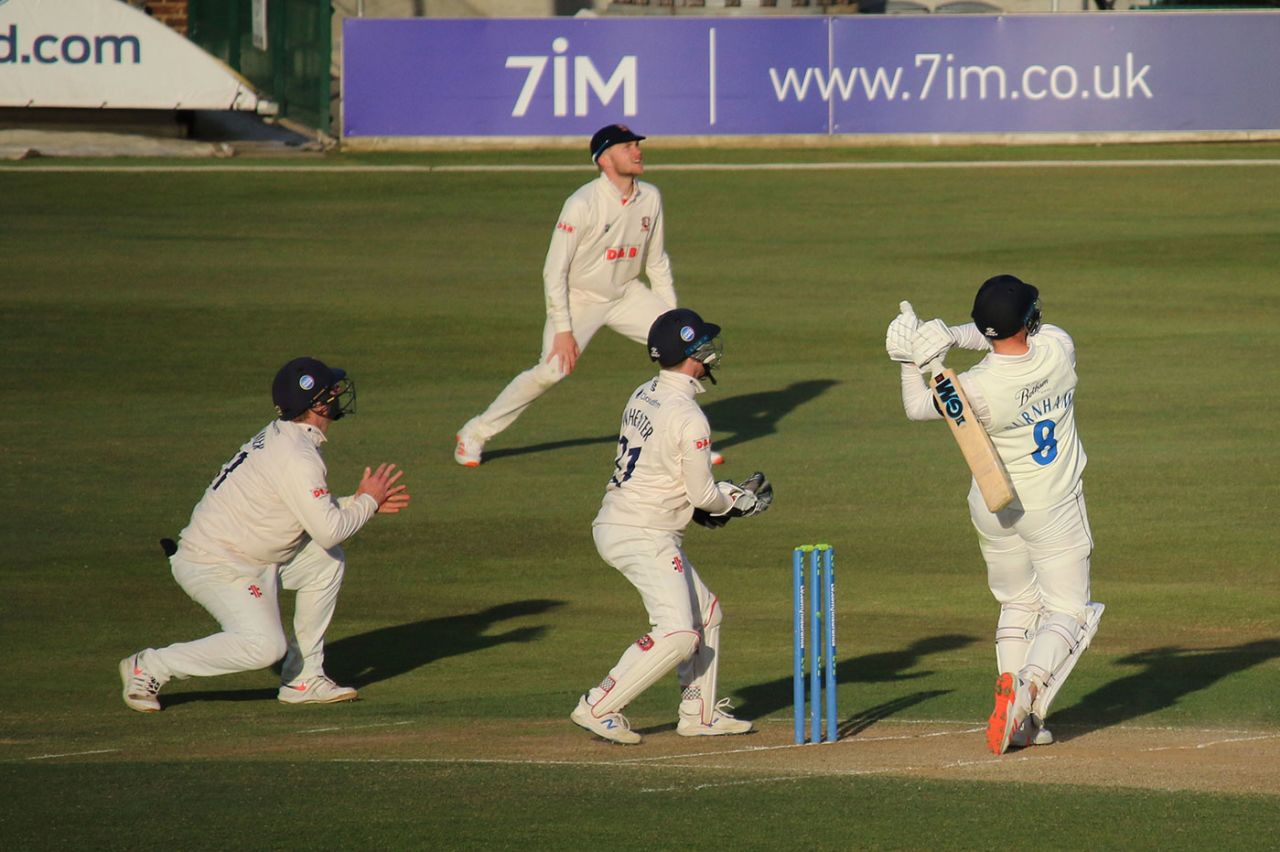 Jack Burnham cracks a six late in the day to lift Durham's victory hopes, LV= Insurance County Championship, Essex vs Durham, Cloudfm County Ground, April 17, 2021