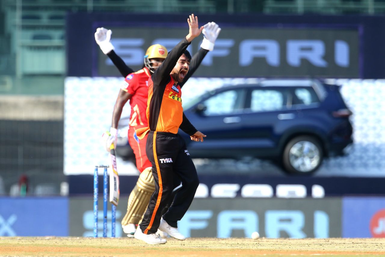 Rashid Khan removed Chris Gayle in his first over, Punjab Kings vs Sunrisers Hyderabad, IPL 2021, Chennai, April 21, 2021