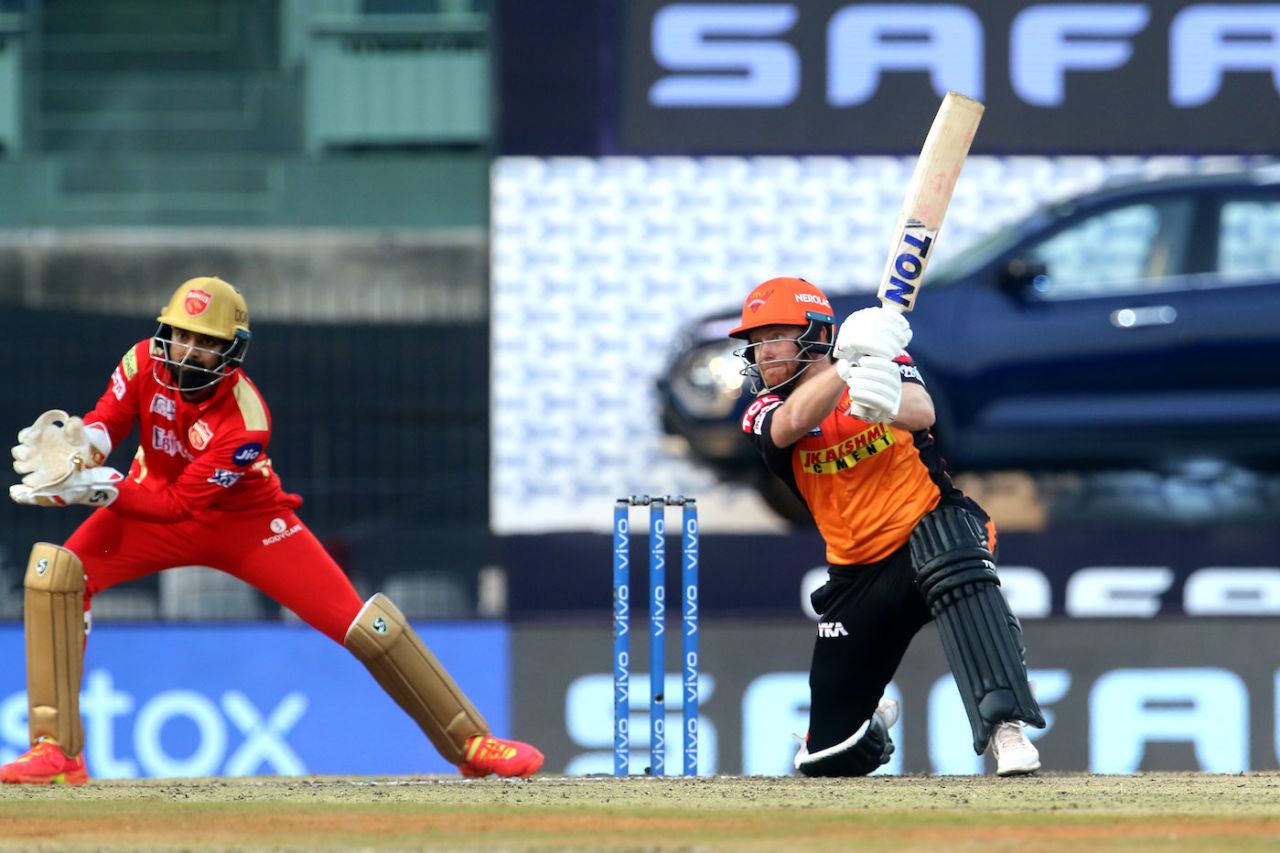Jonny Bairstow went after Fabian Allen in his first over, Punjab Kings vs Sunrisers Hyderabad, IPL 2021, Chennai, April 21, 2021