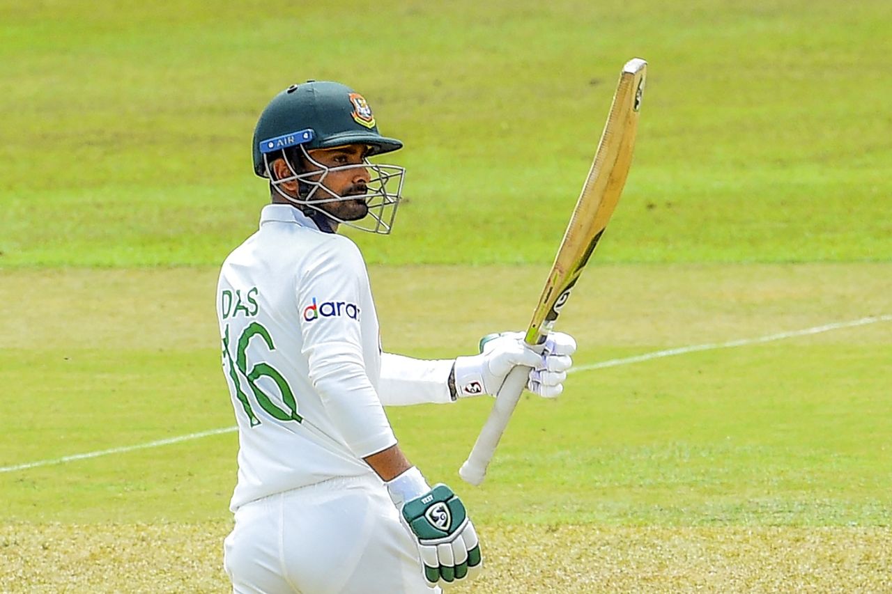 Liton Das added impetus to Bangladesh's innings with a rapid fifty, Sri Lanka v Bangladesh, 1st Test, 3rd day, Pallekele, April 23, 2021