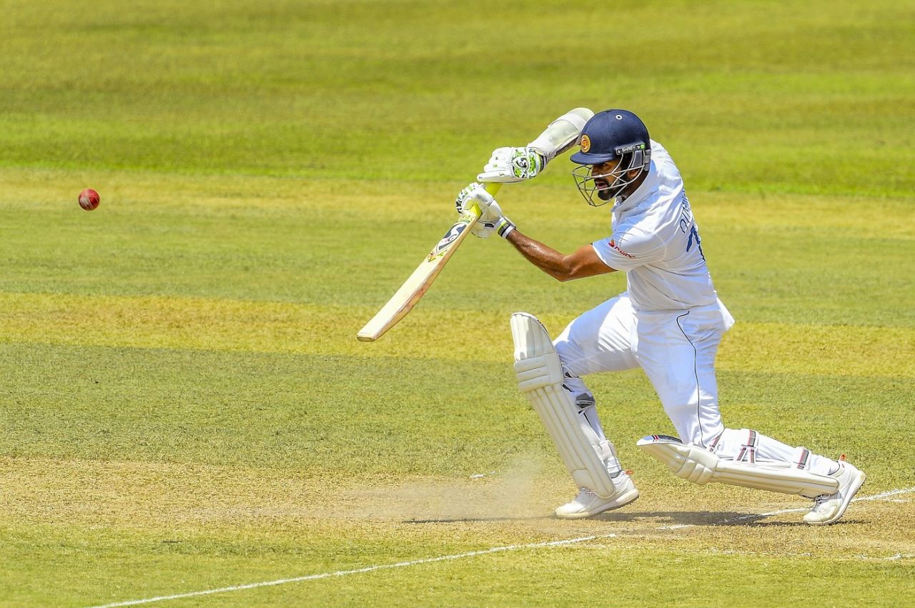 Dimuth Karunaratne caresses one on the off side, Sri Lanka vs Bangladesh, 1st Test, Pallekele, 3rd day, April 23, 2021