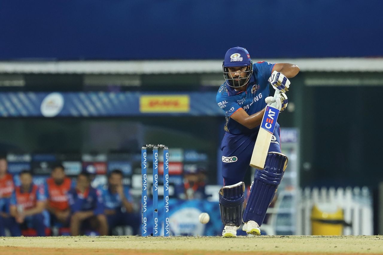 Rohit Sharma sends one down the ground, Punjab Kings vs Mumbai Indians, IPL 2021, Chennai, April 23, 2021