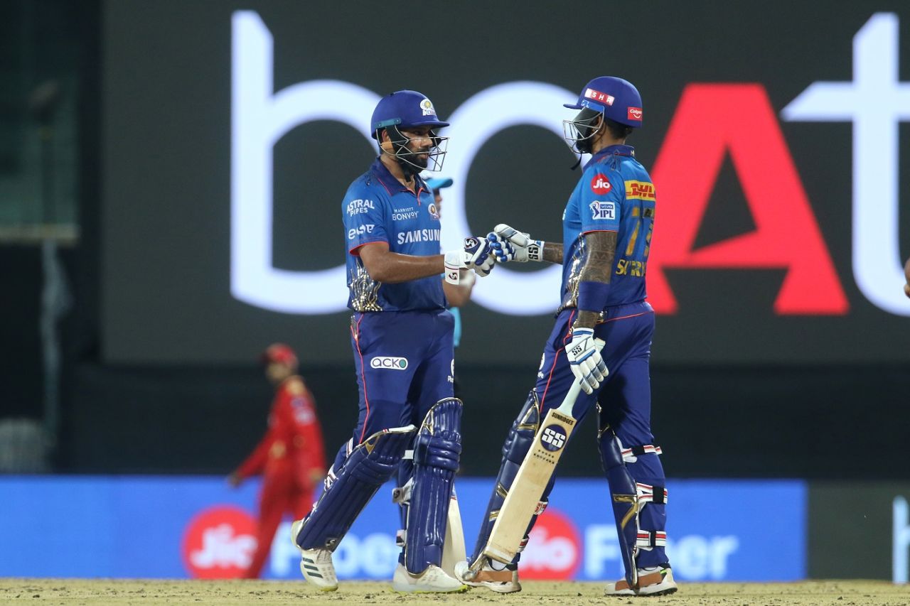 Rohit Sharma and Suryakumar Yadav shared a 79-run partnership, Punjab Kings vs Mumbai Indians, IPL 2021, Chennai, April 23, 2021
